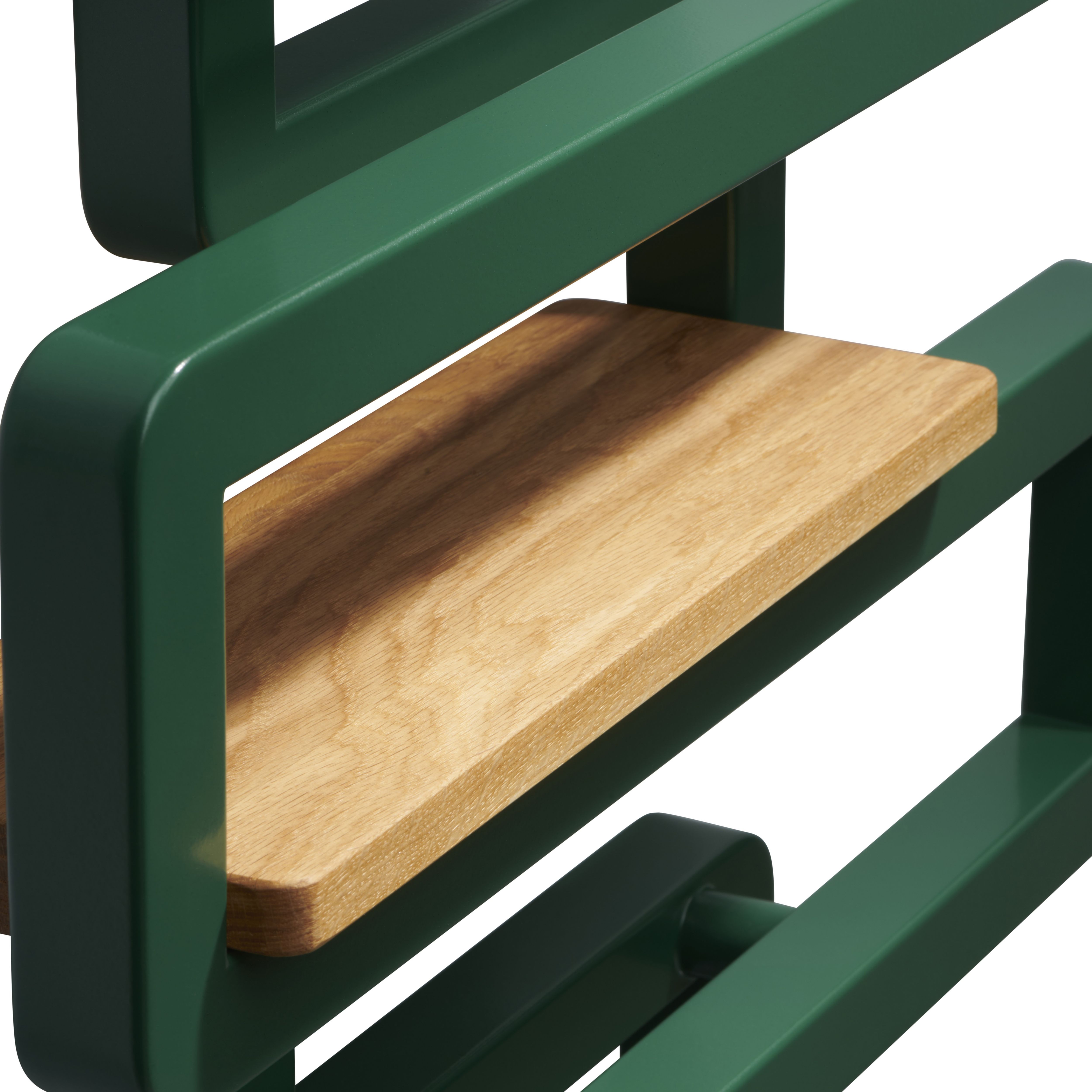 Terma Bookie Green 1278BTU Vertical Towel radiator (W)500mm x (H)655mm
