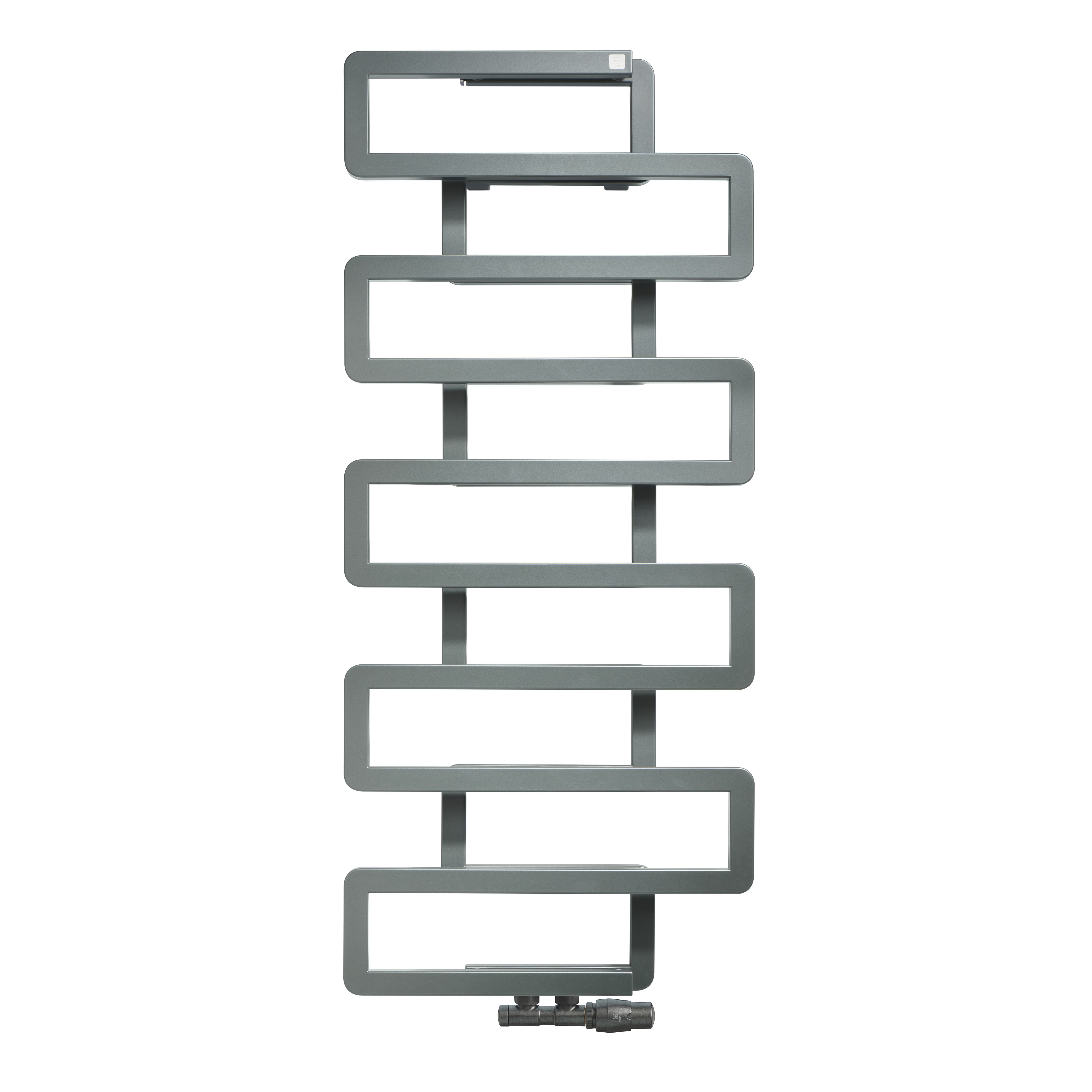 Terma Bookie Storm Sky Grey 2110BTU Vertical Towel radiator (W)500mm x (H)1155mm