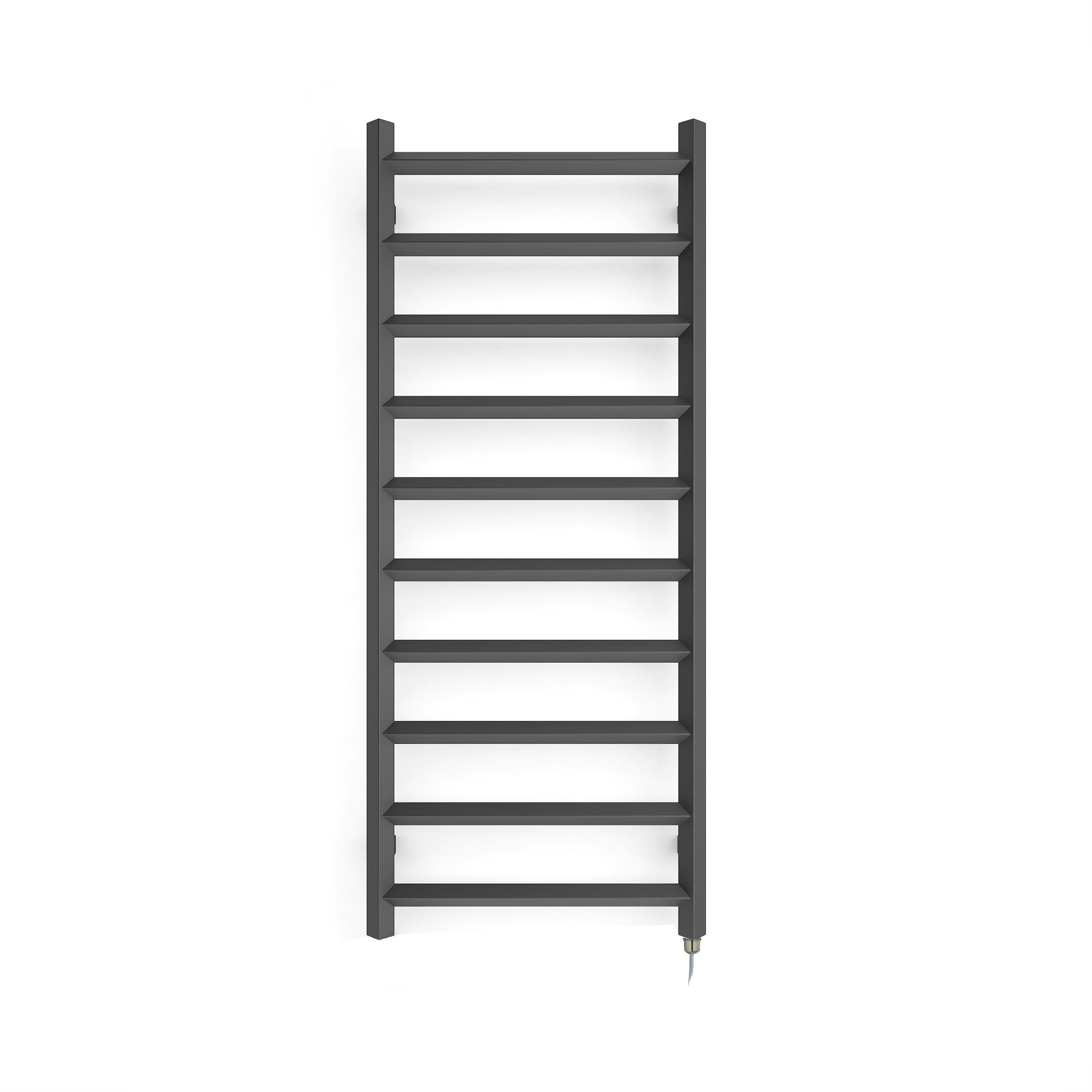 Terma Crystal Matt modern grey Oil-filled 1364BTU Electric towel radiator (H) 1200mm x (W) 500mm