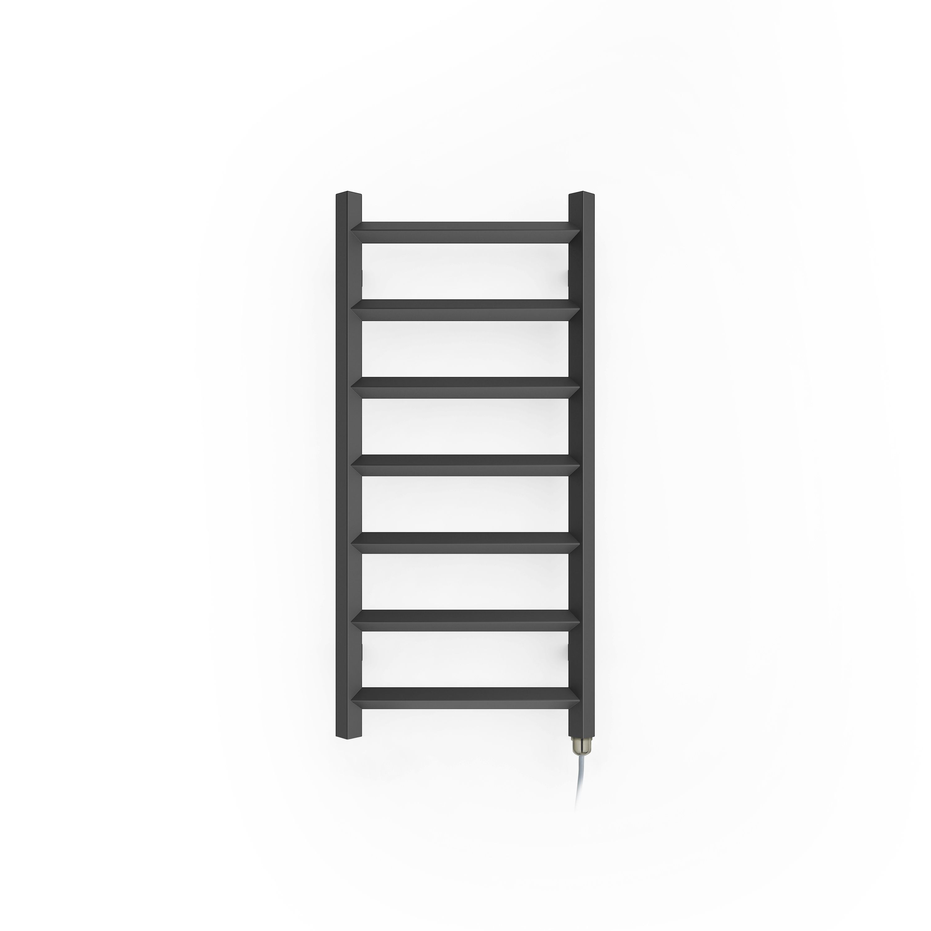 Terma Crystal Matt modern grey Oil-filled 682BTU Electric towel radiator (H) 840mm x (W) 400mm