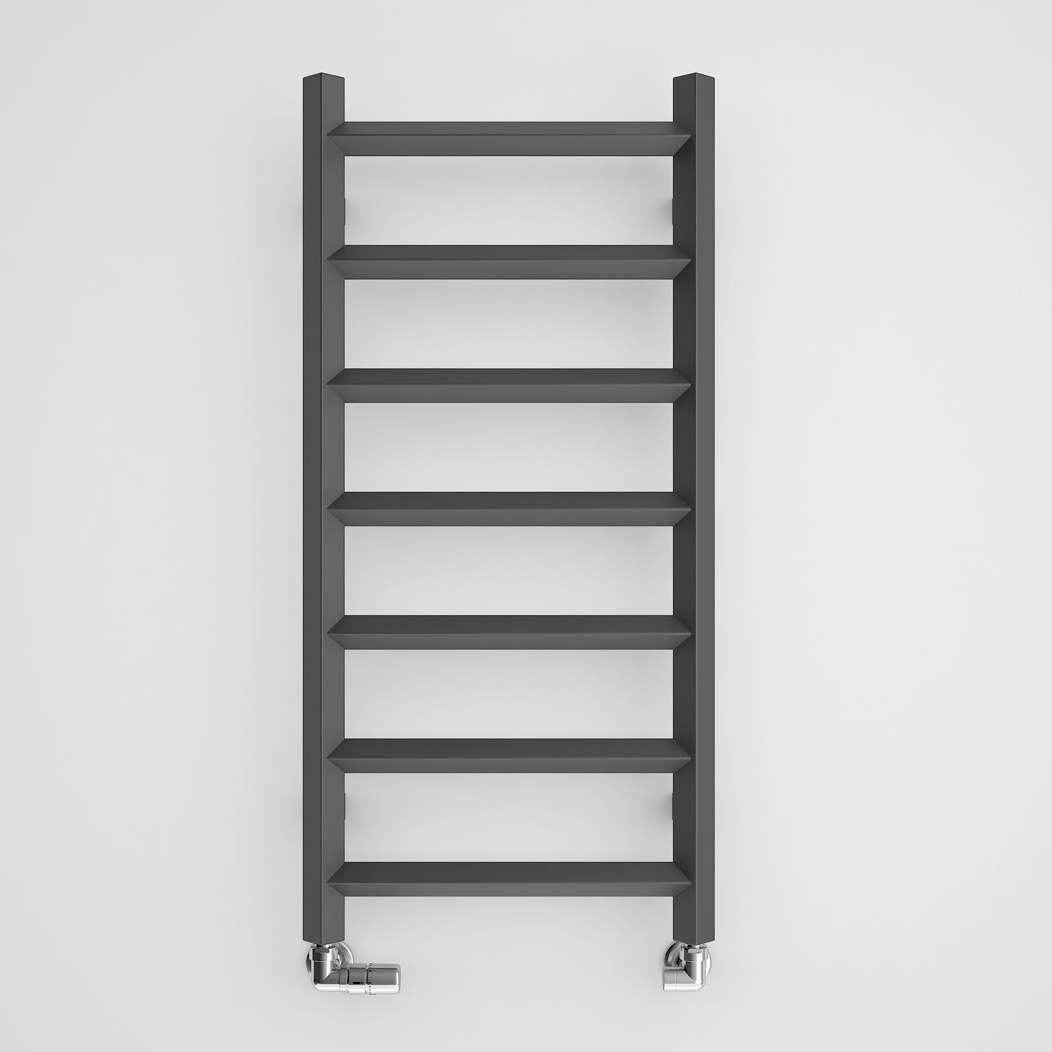 Terma Crystal Modern grey Towel warmer (W)400mm x (H)840mm