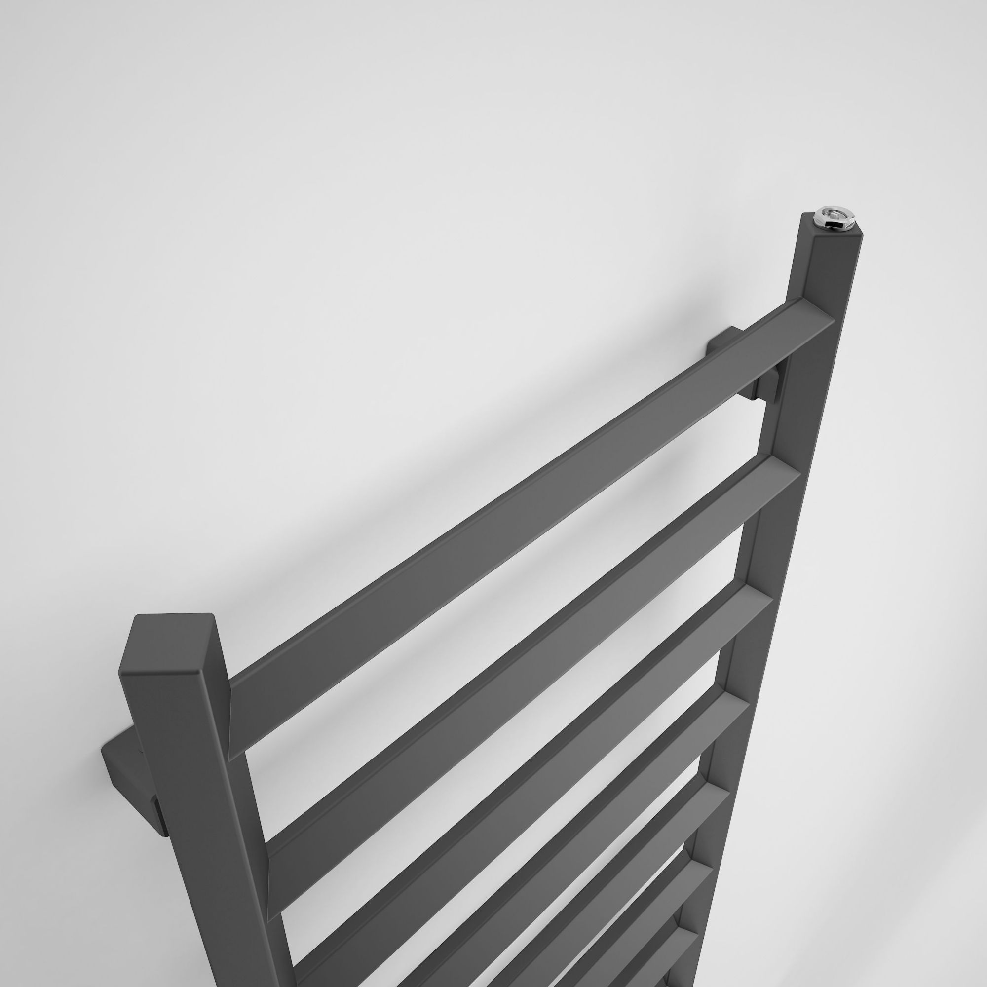 Terma Crystal Modern grey Towel warmer (W)500mm x (H)1200mm