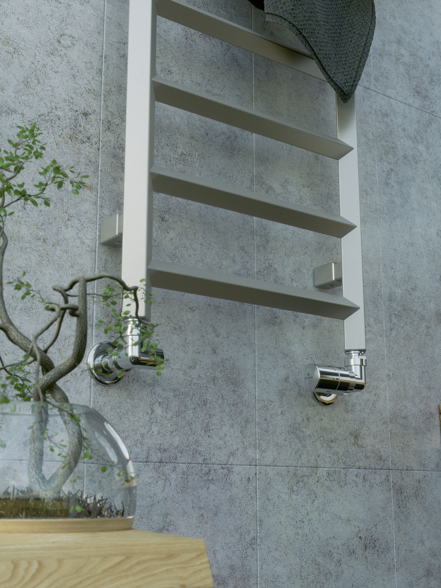 Terma Crystal Sparkling gravel Towel warmer (W)400mm x (H)840mm