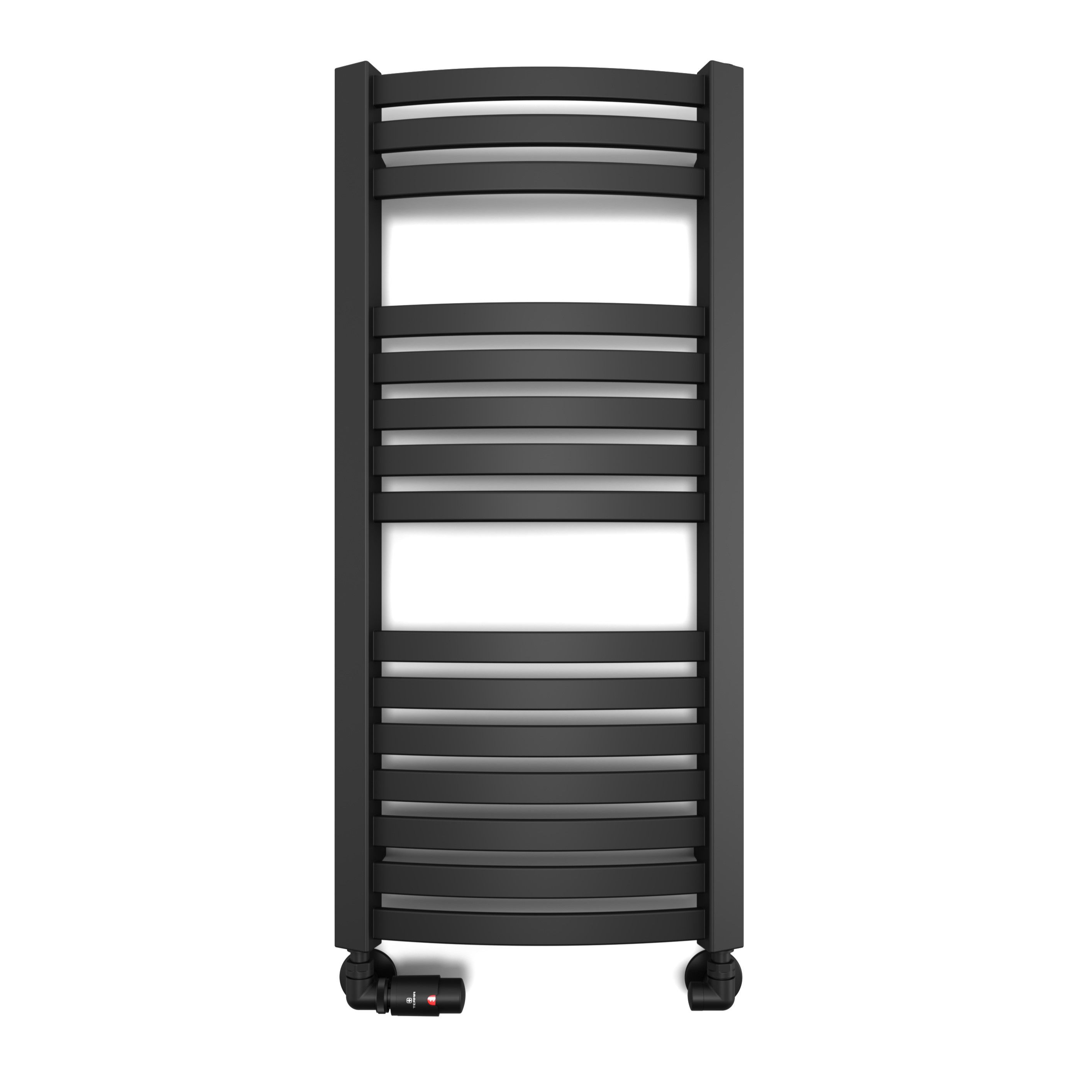Terma Dexter Black 1102BTU Vertical Towel radiator (W)400mm x (H)860mm