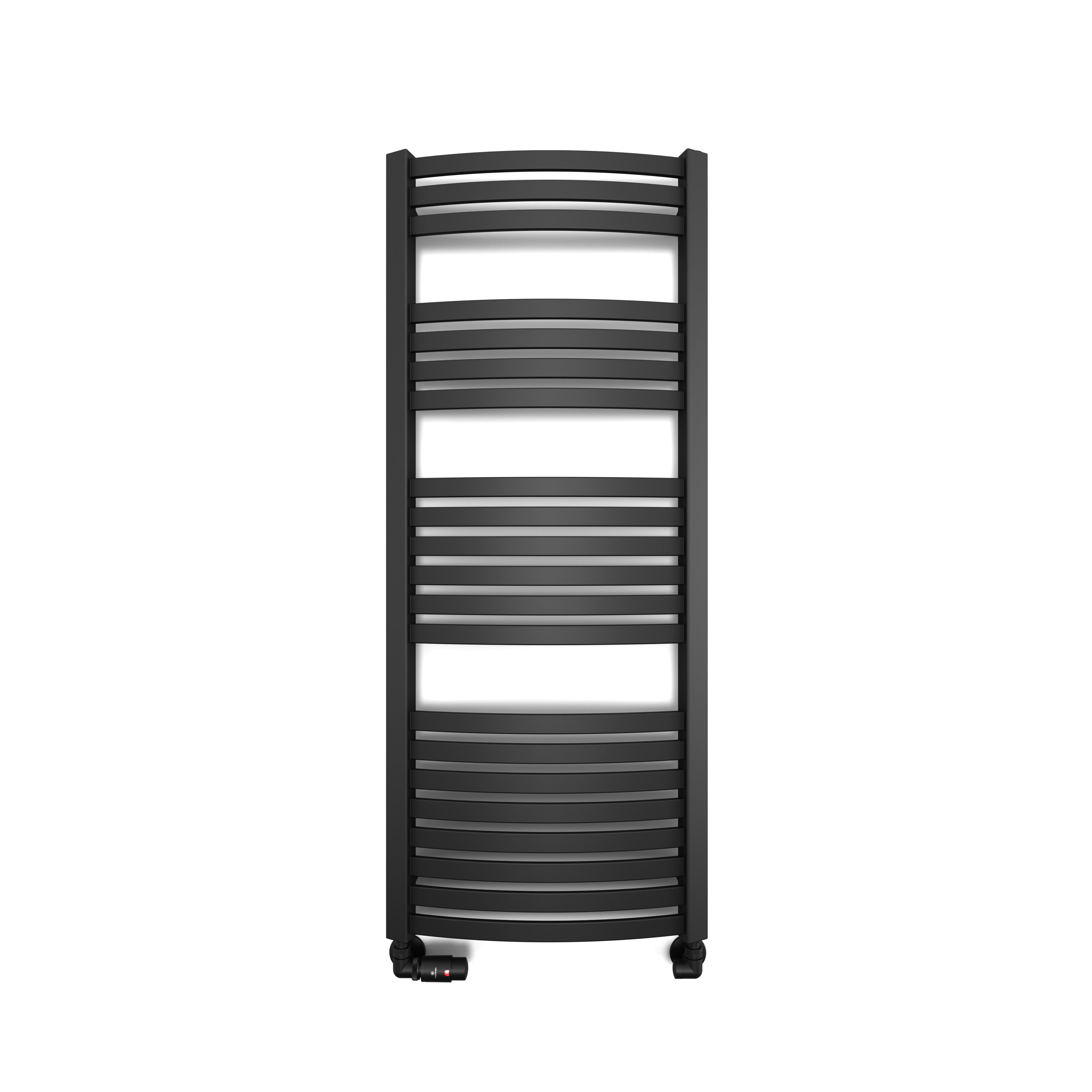Terma Dexter Black 1844BTU Vertical Towel radiator (W)500mm x (H)1220mm