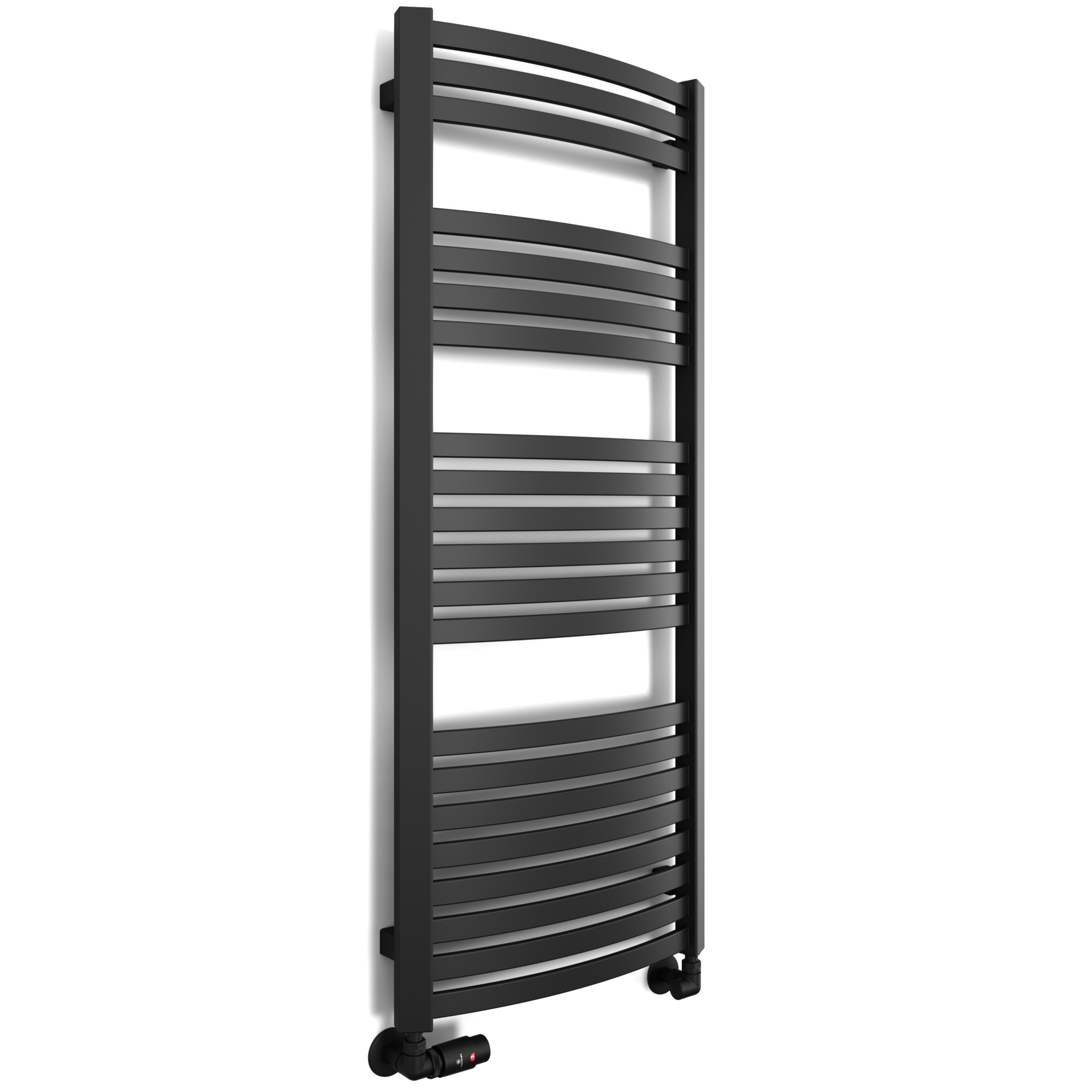 Terma Dexter Black 1844BTU Vertical Towel radiator (W)500mm x (H)1220mm