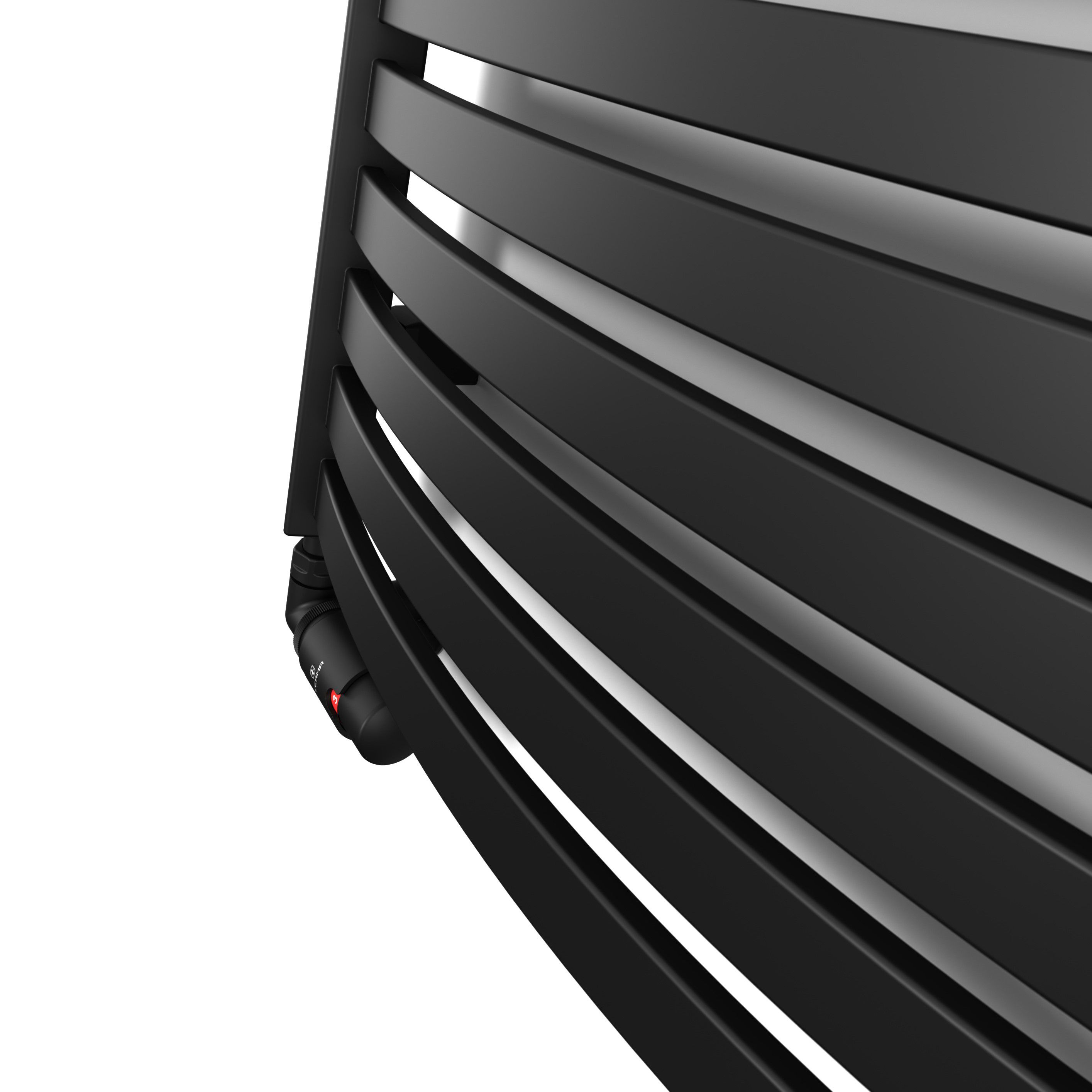 Terma Dexter Black 1844BTU Vertical Towel radiator (W)500mm x (H)1220mm