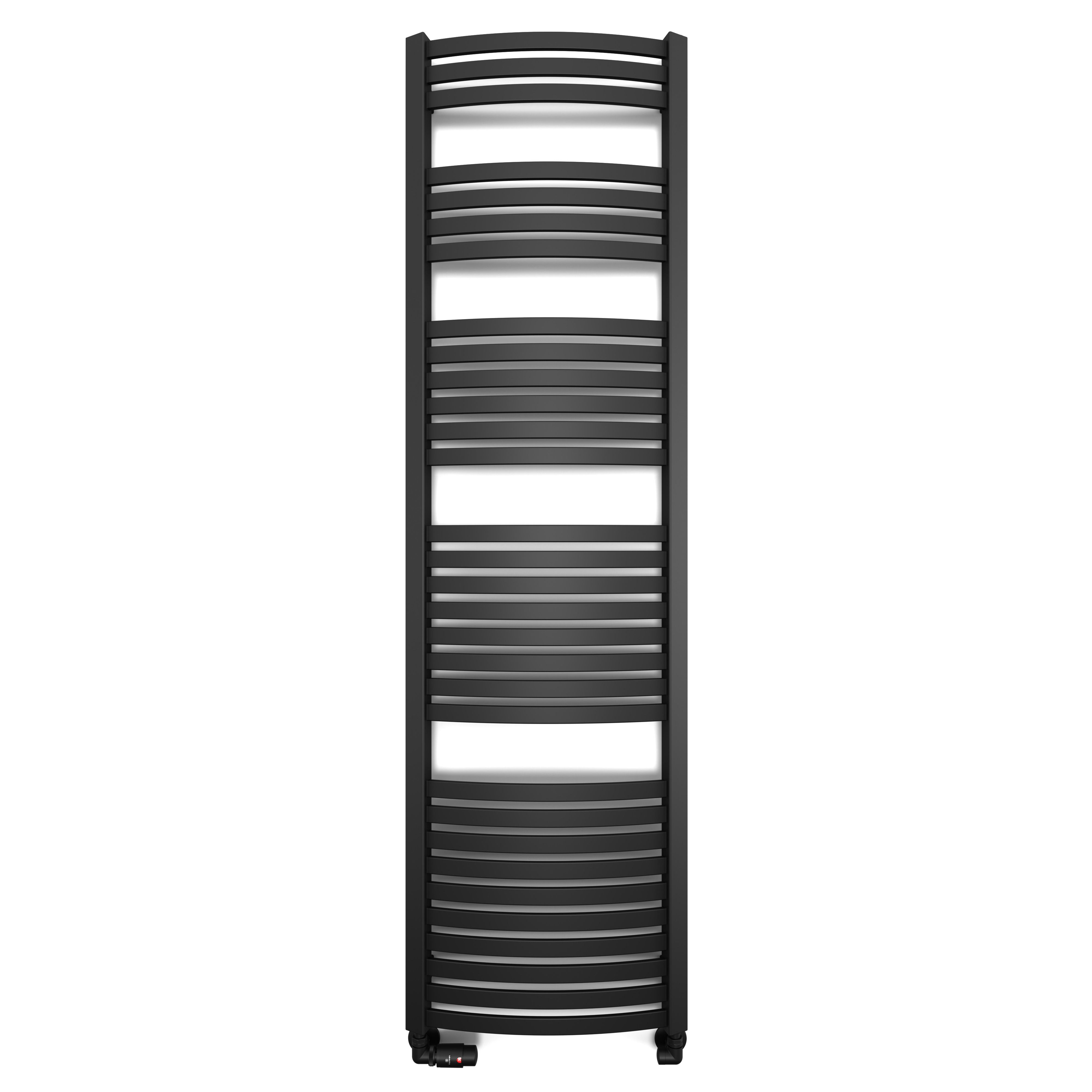 Terma Dexter Black 2598BTU Vertical Towel radiator (W)500mm x (H)1760mm