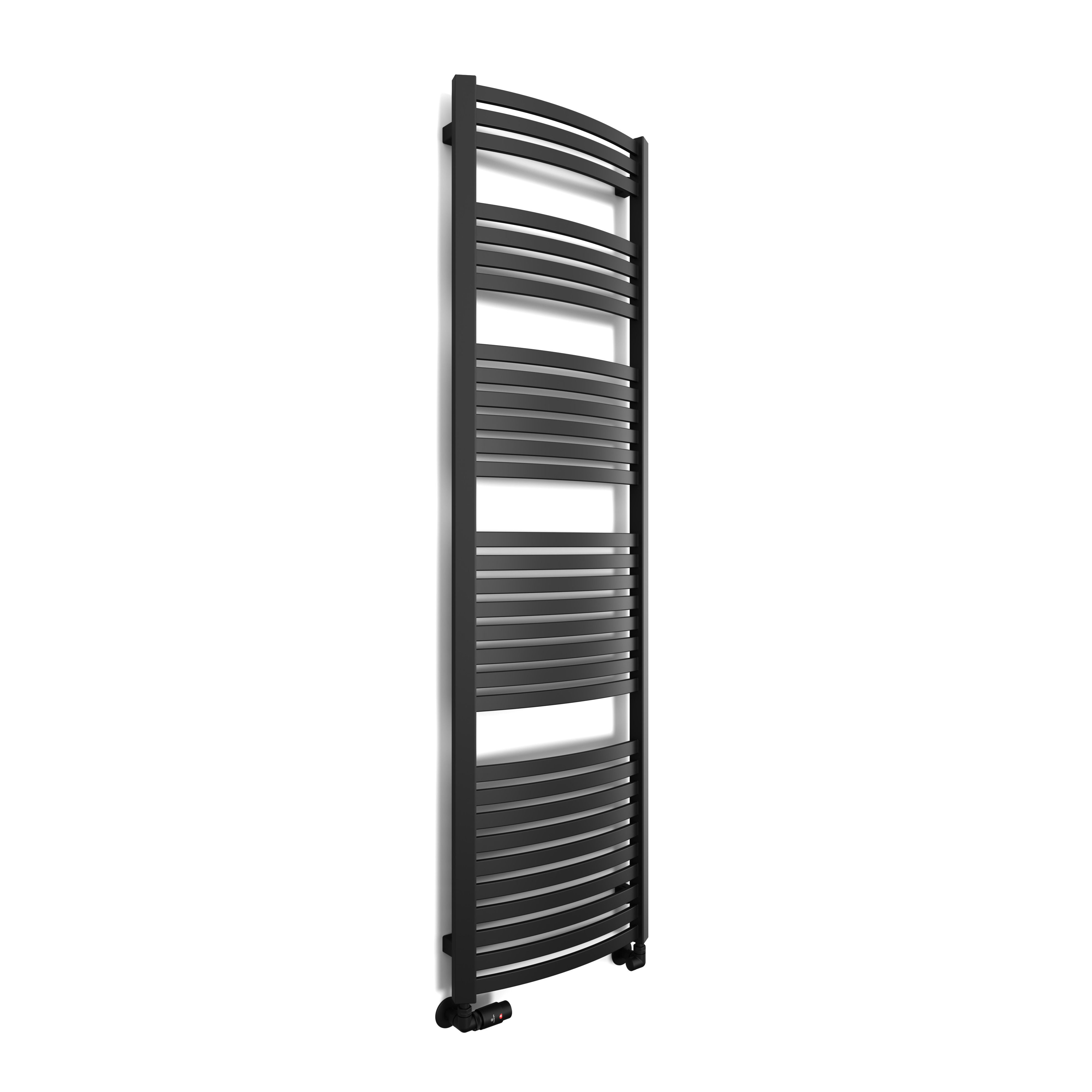 Terma Dexter Black 2598BTU Vertical Towel radiator (W)500mm x (H)1760mm
