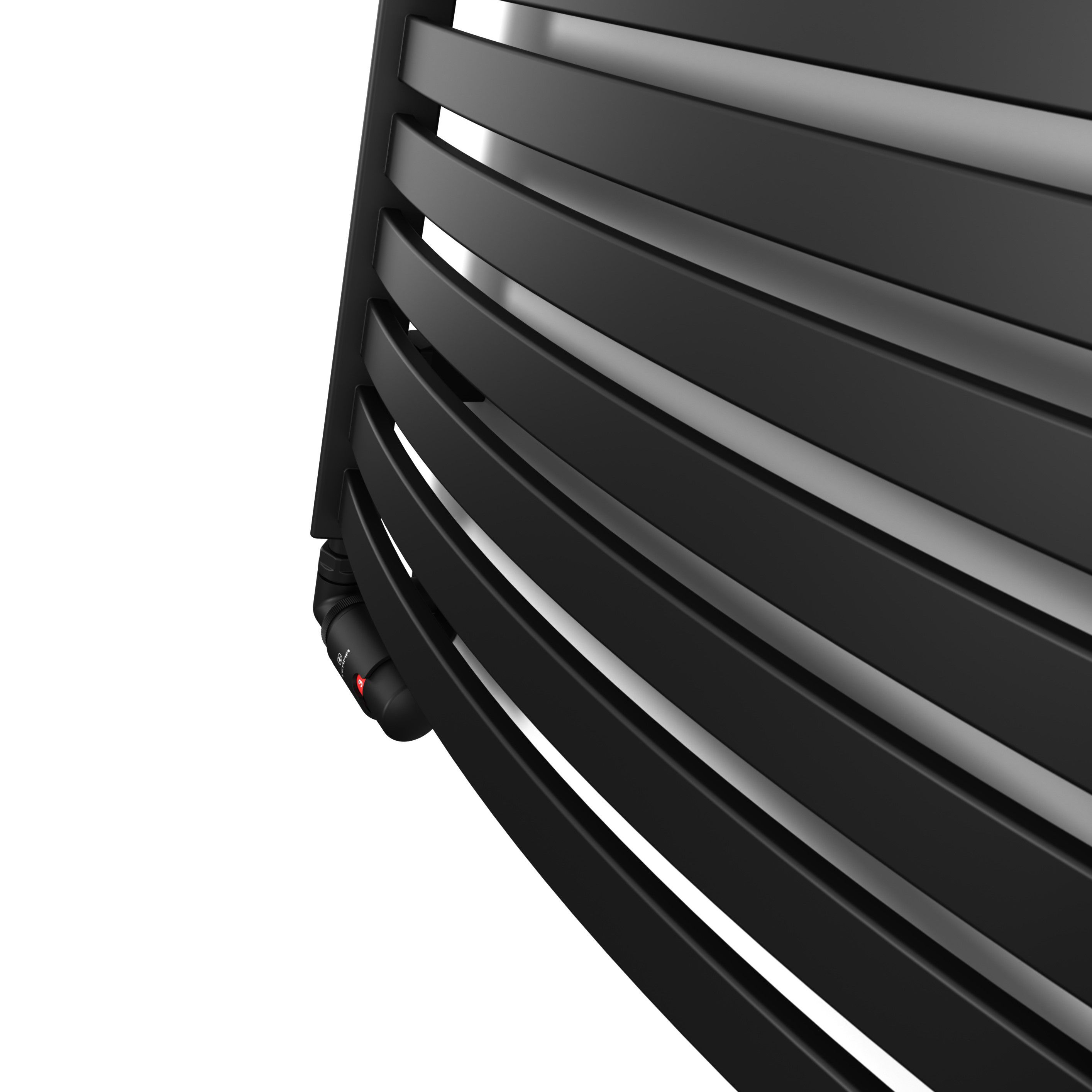 Terma Dexter Black 2598BTU Vertical Towel radiator (W)500mm x (H)1760mm