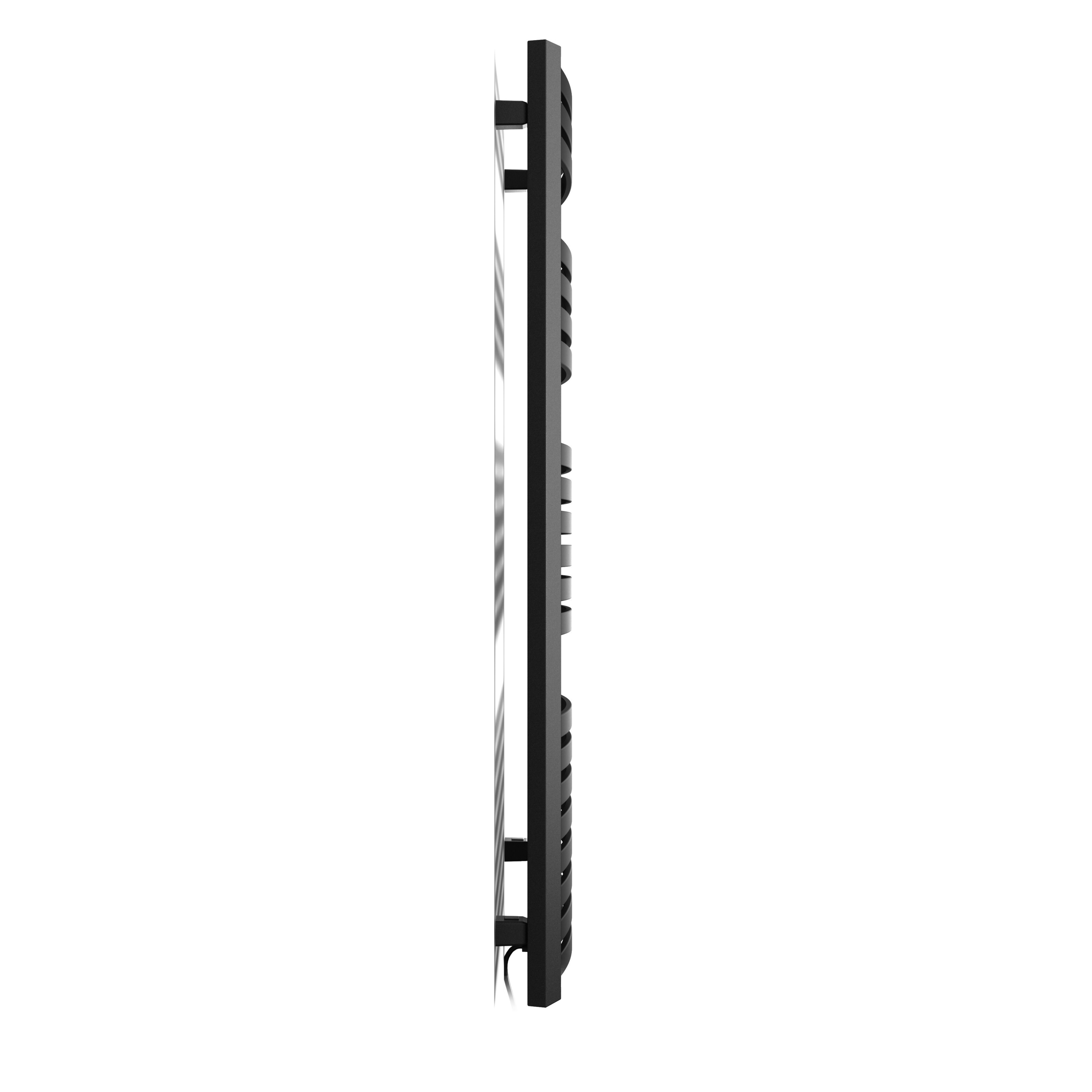 Terma Dexter Matt black Oil-filled 2046BTU Electric towel radiator (H) 1220mm x (W) 500mm