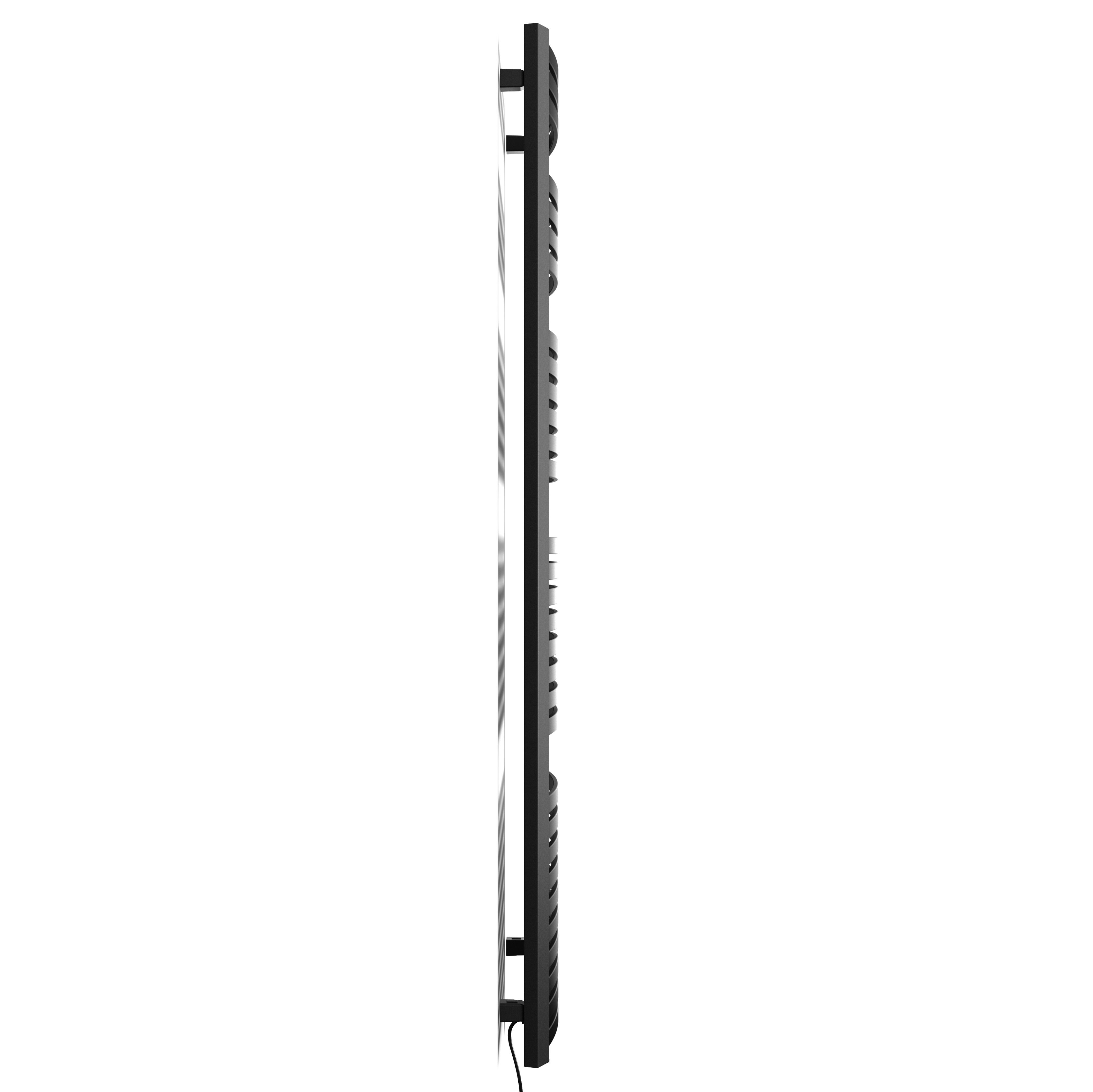 Terma Dexter Matt black Oil-filled 2728BTU Electric towel radiator (H) 1760mm x (W) 500mm