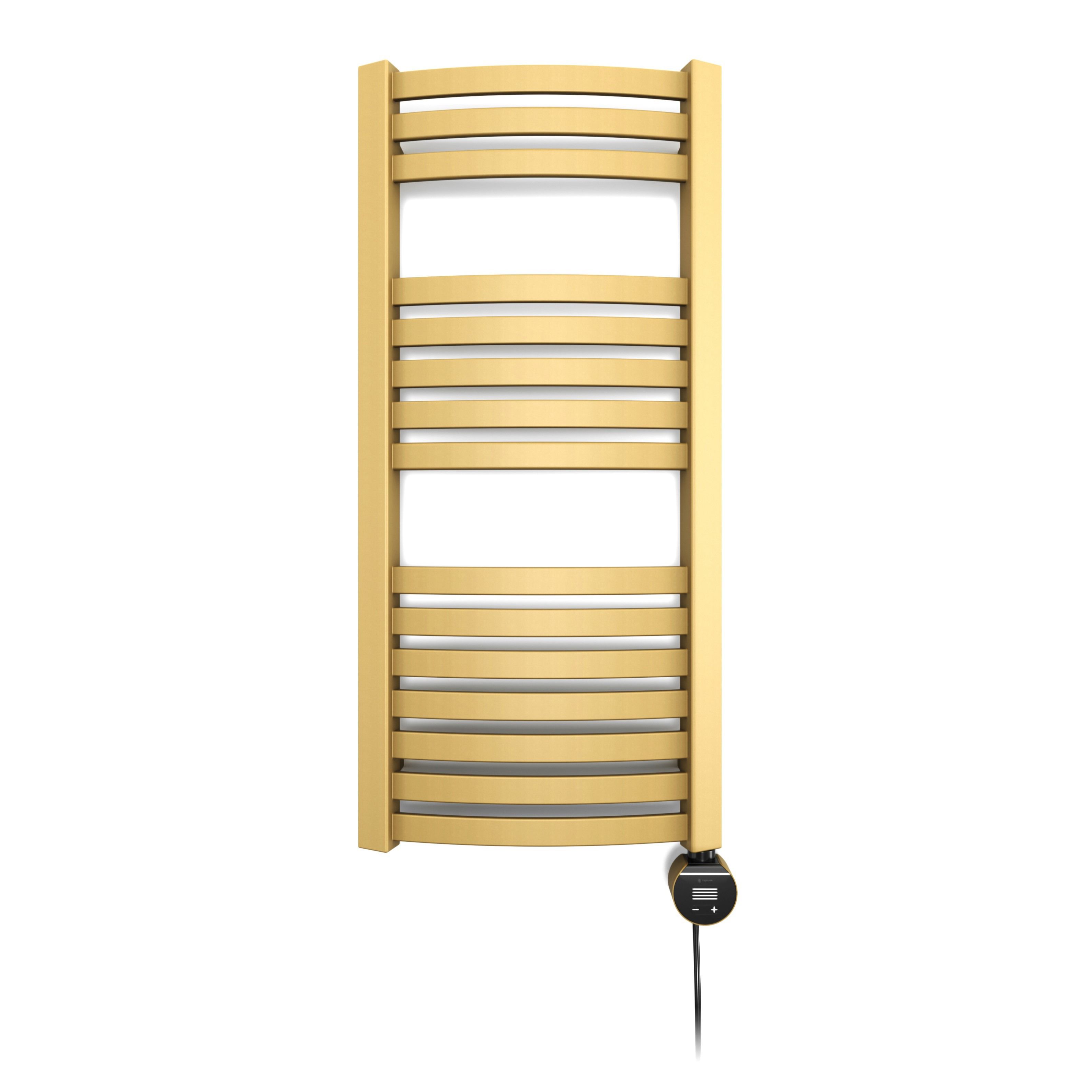 Terma Dexter Matt brass Oil-filled 1023BTU Electric towel radiator (H) 860mm x (W) 400mm