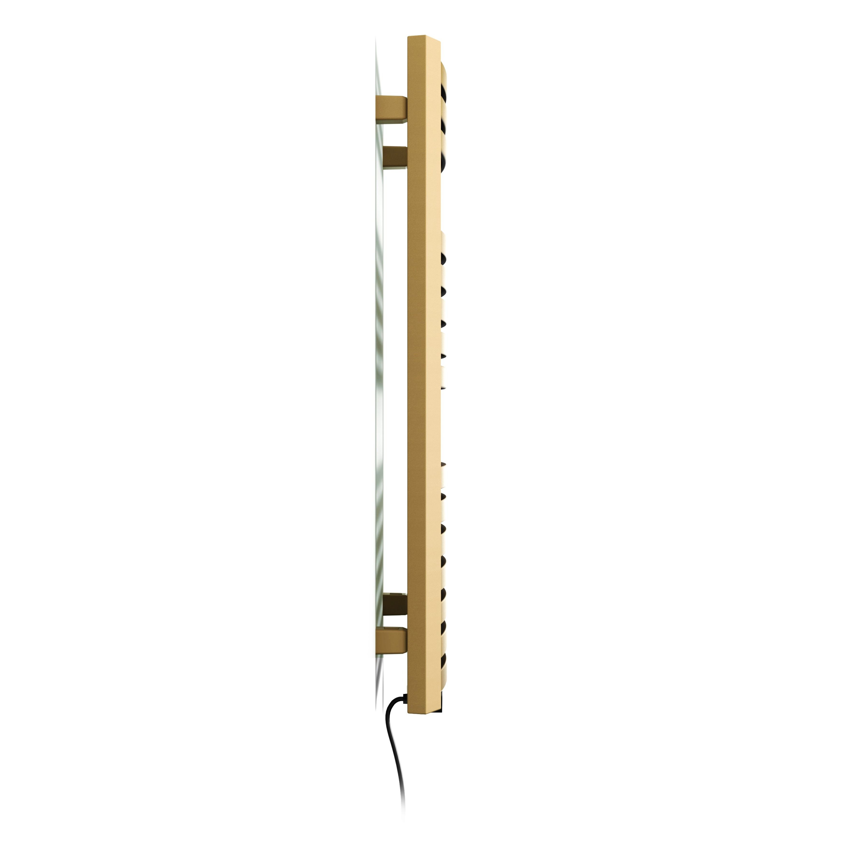 Terma Dexter Matt brass Oil-filled 1023BTU Electric towel radiator (H) 860mm x (W) 400mm