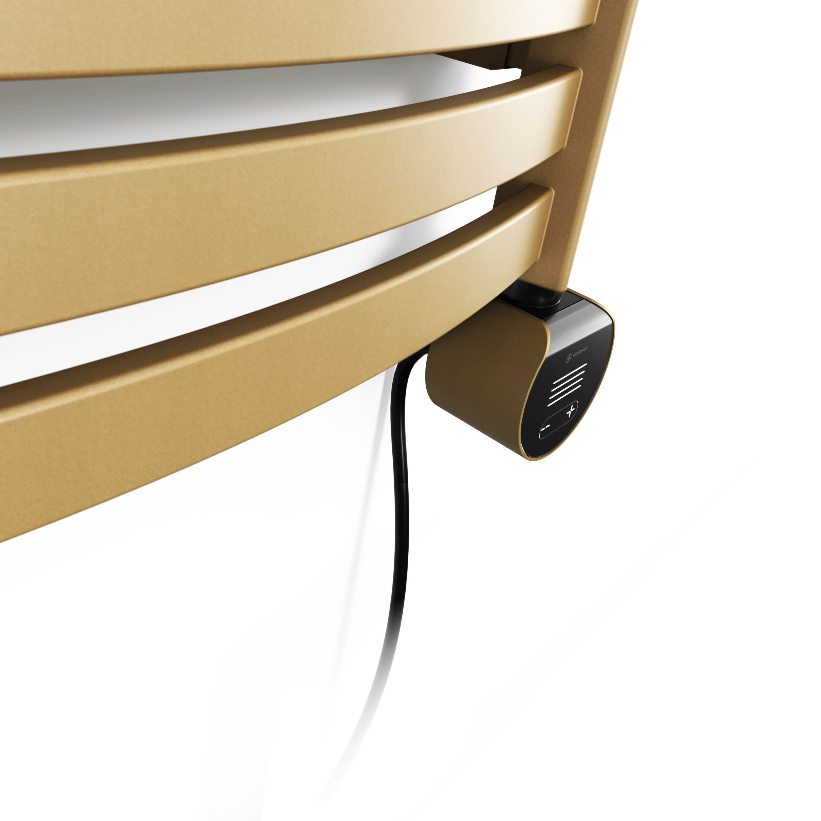 Terma Dexter Matt brass Oil-filled 1023BTU Electric towel radiator (H) 860mm x (W) 400mm