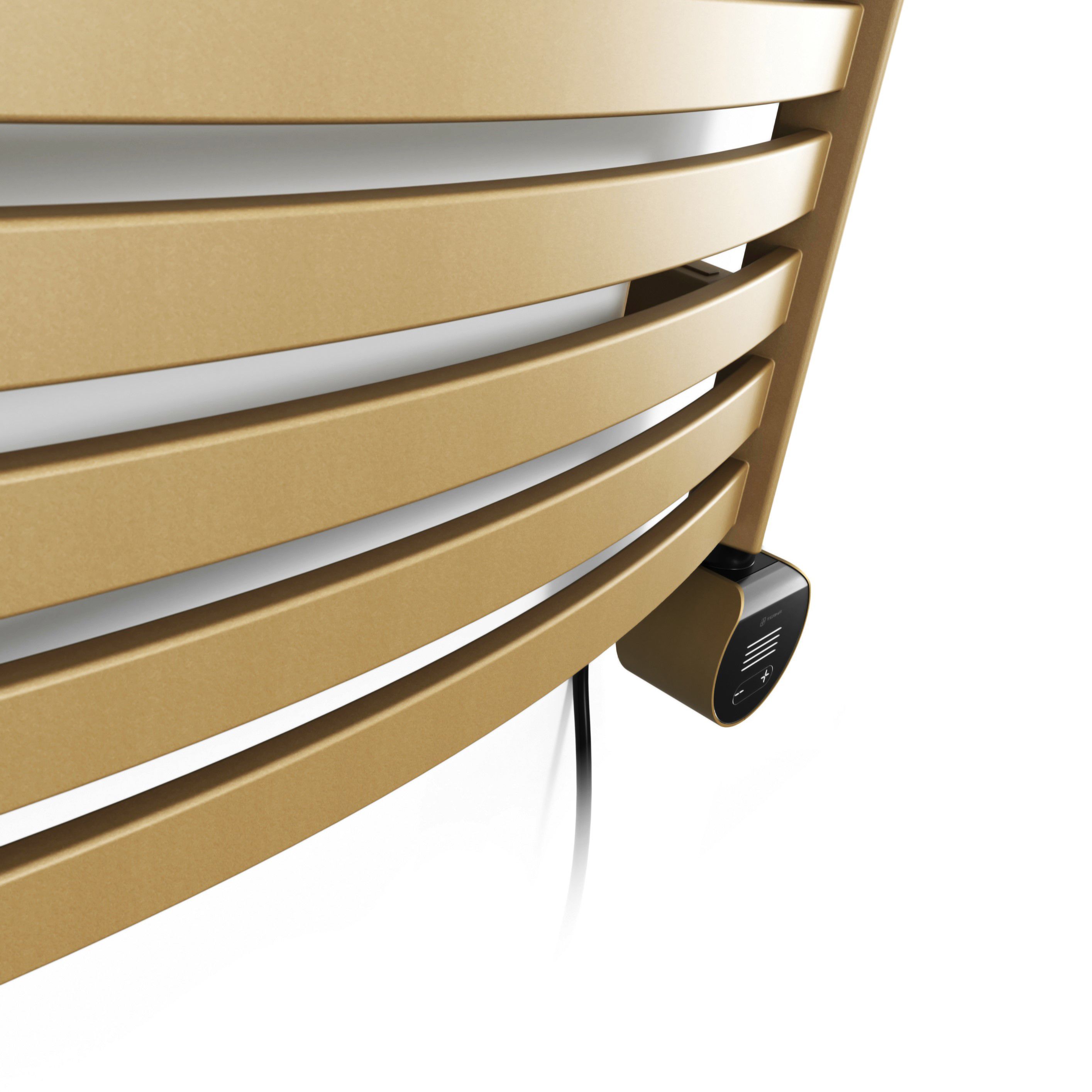 Terma Dexter Matt brass Oil-filled 2046BTU Electric towel radiator (H) 1220mm x (W) 500mm