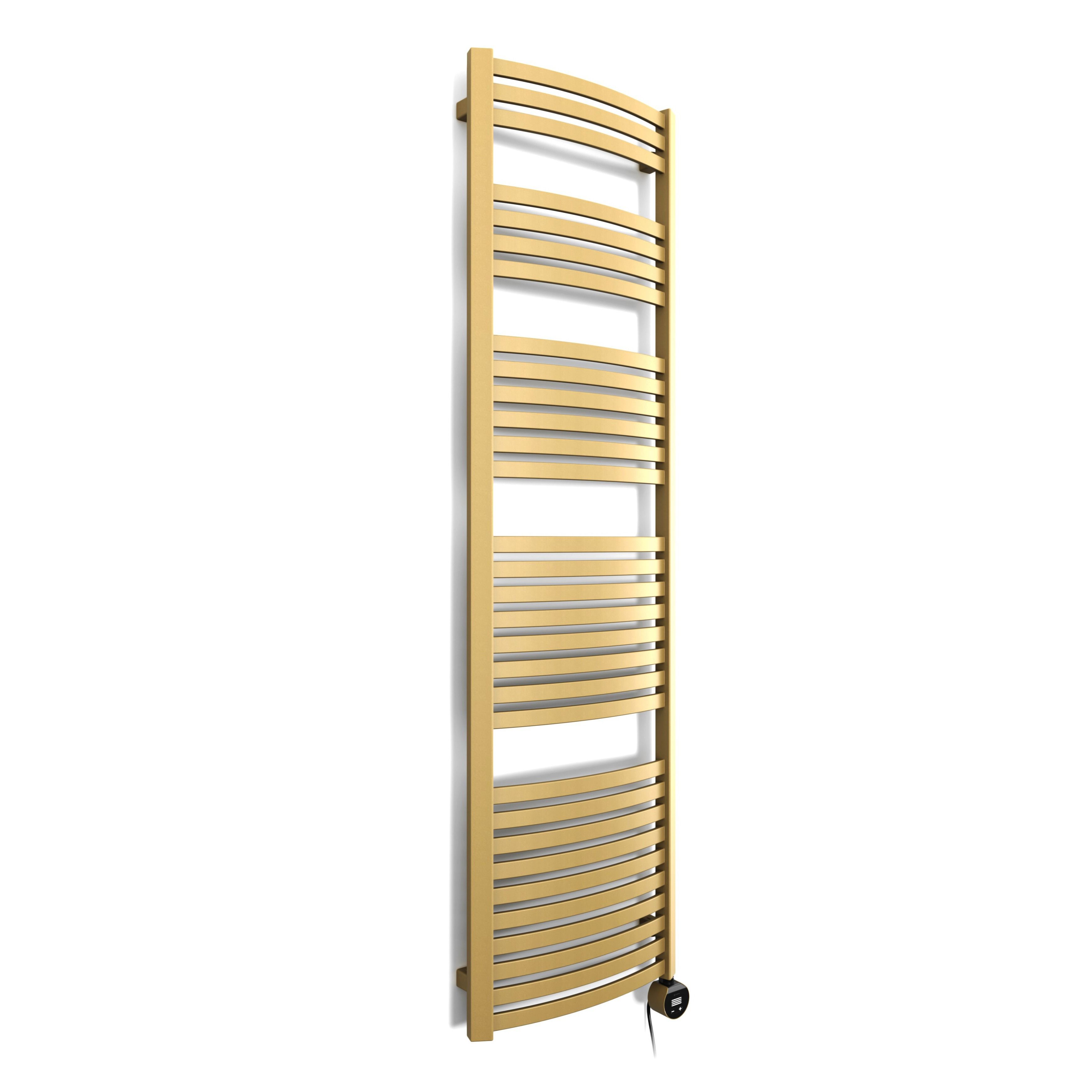 Terma Dexter Matt brass Oil-filled 2728BTU Electric towel radiator (H) 1760mm x (W) 500mm
