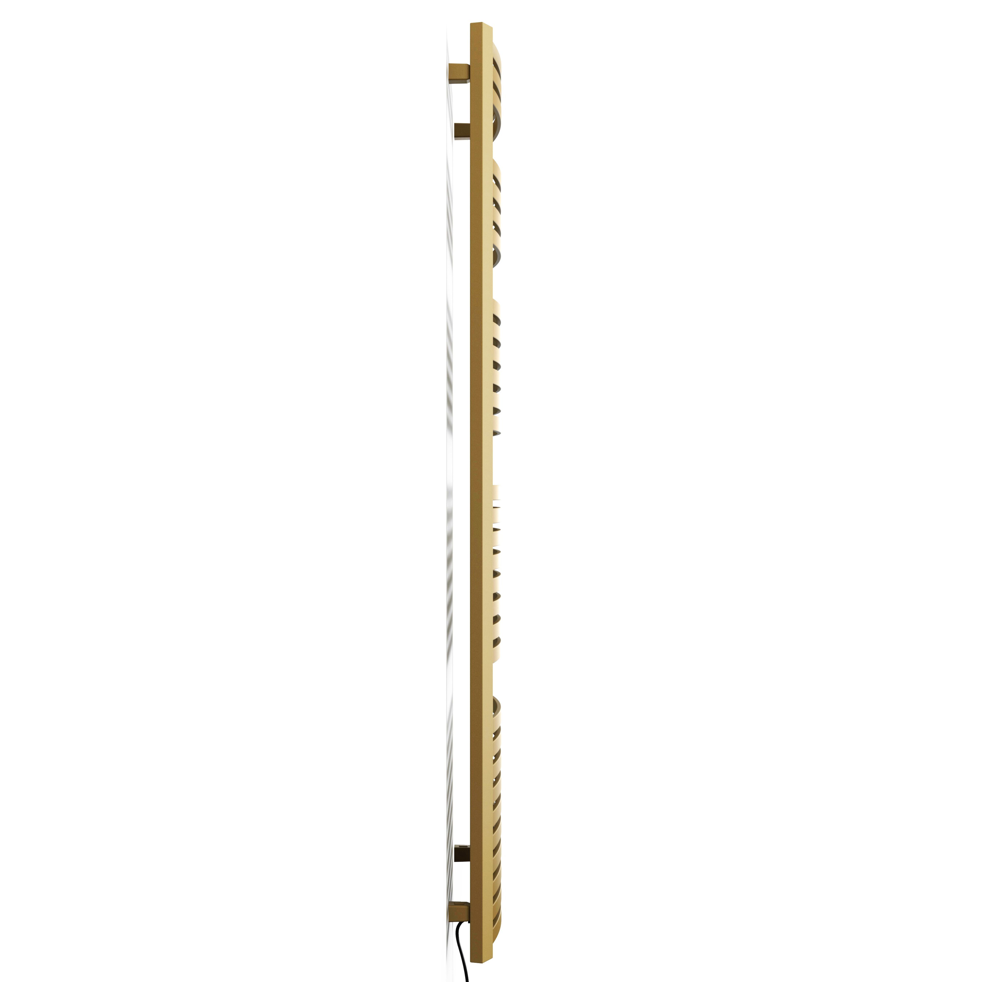 Terma Dexter Matt brass Oil-filled 2728BTU Electric towel radiator (H) 1760mm x (W) 500mm