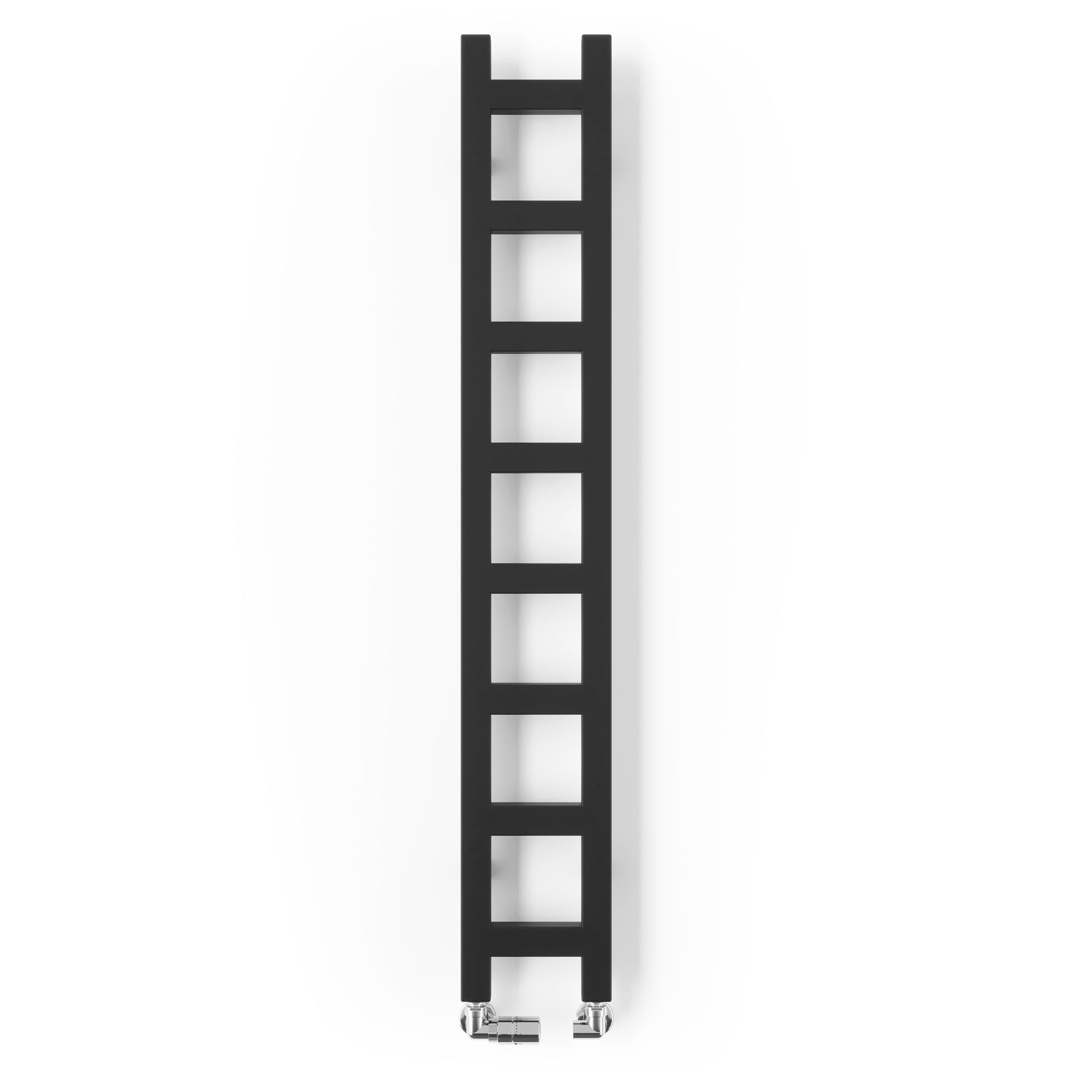 Terma Easy Black Flat Towel warmer (W)200mm x (H)1280mm
