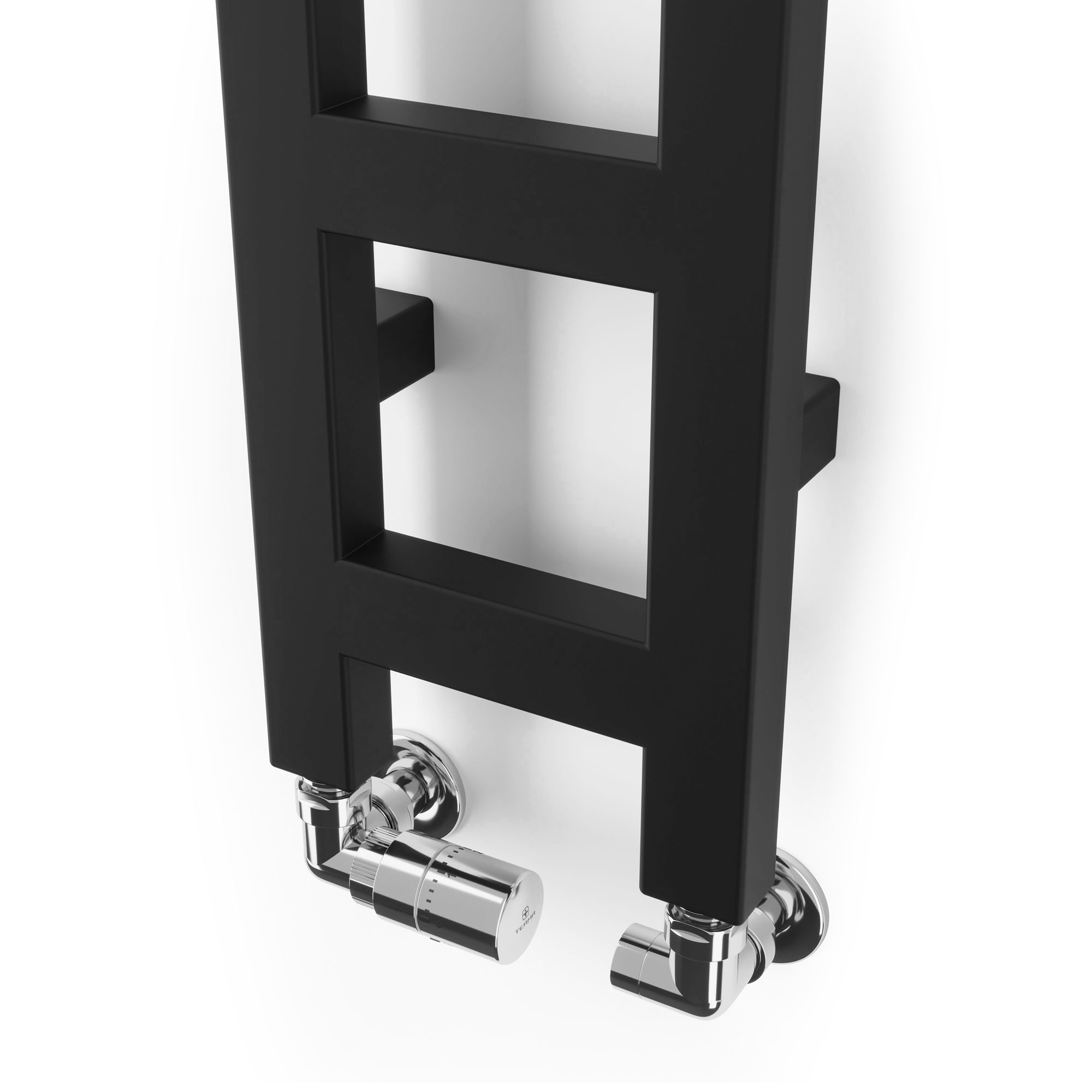 Terma Easy Black Flat Towel warmer (W)200mm x (H)1280mm