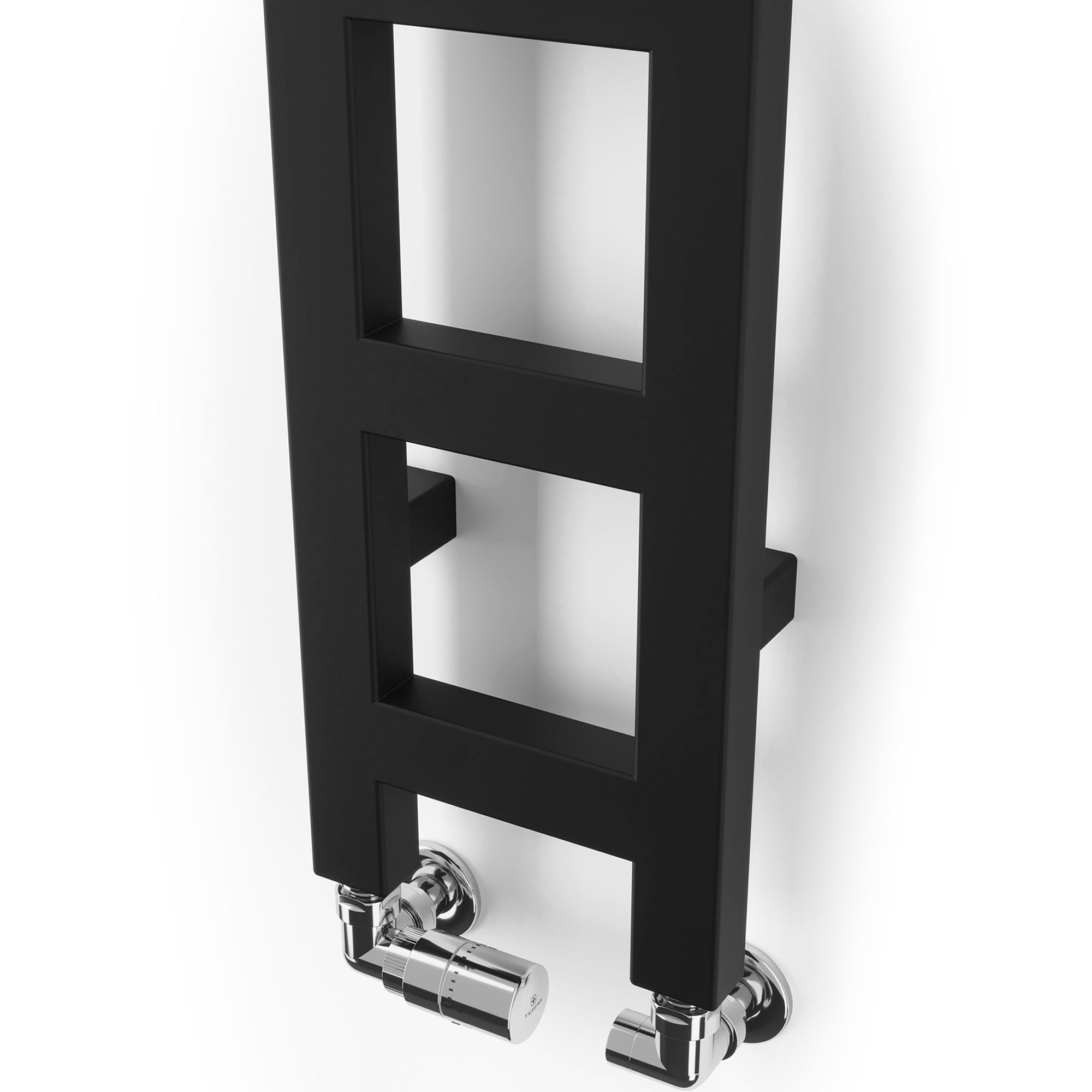 Terma Easy Black Flat Towel warmer (W)200mm x (H)1600mm