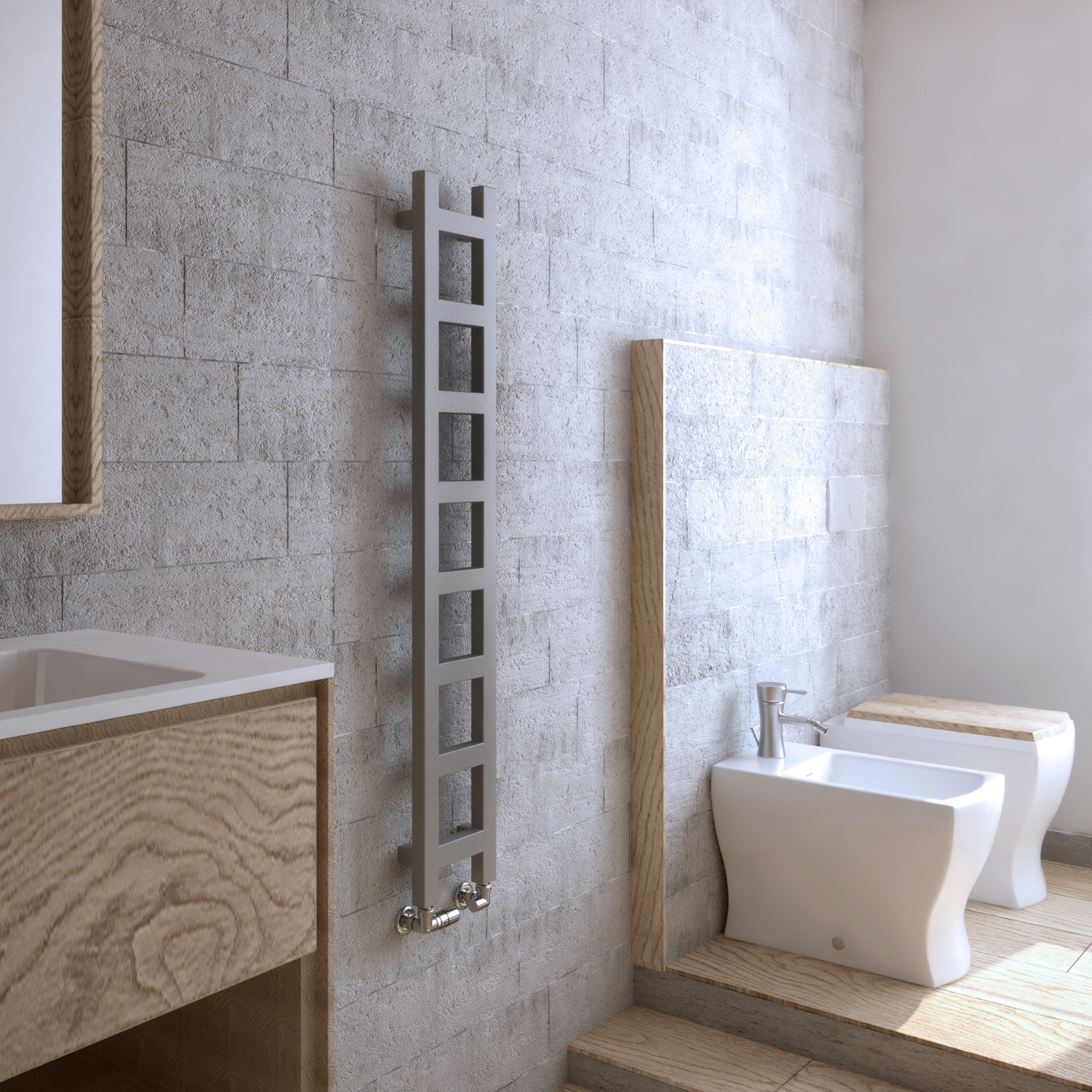 Terma Easy Sparkling gravel Towel warmer (W)200mm x (H)1280mm