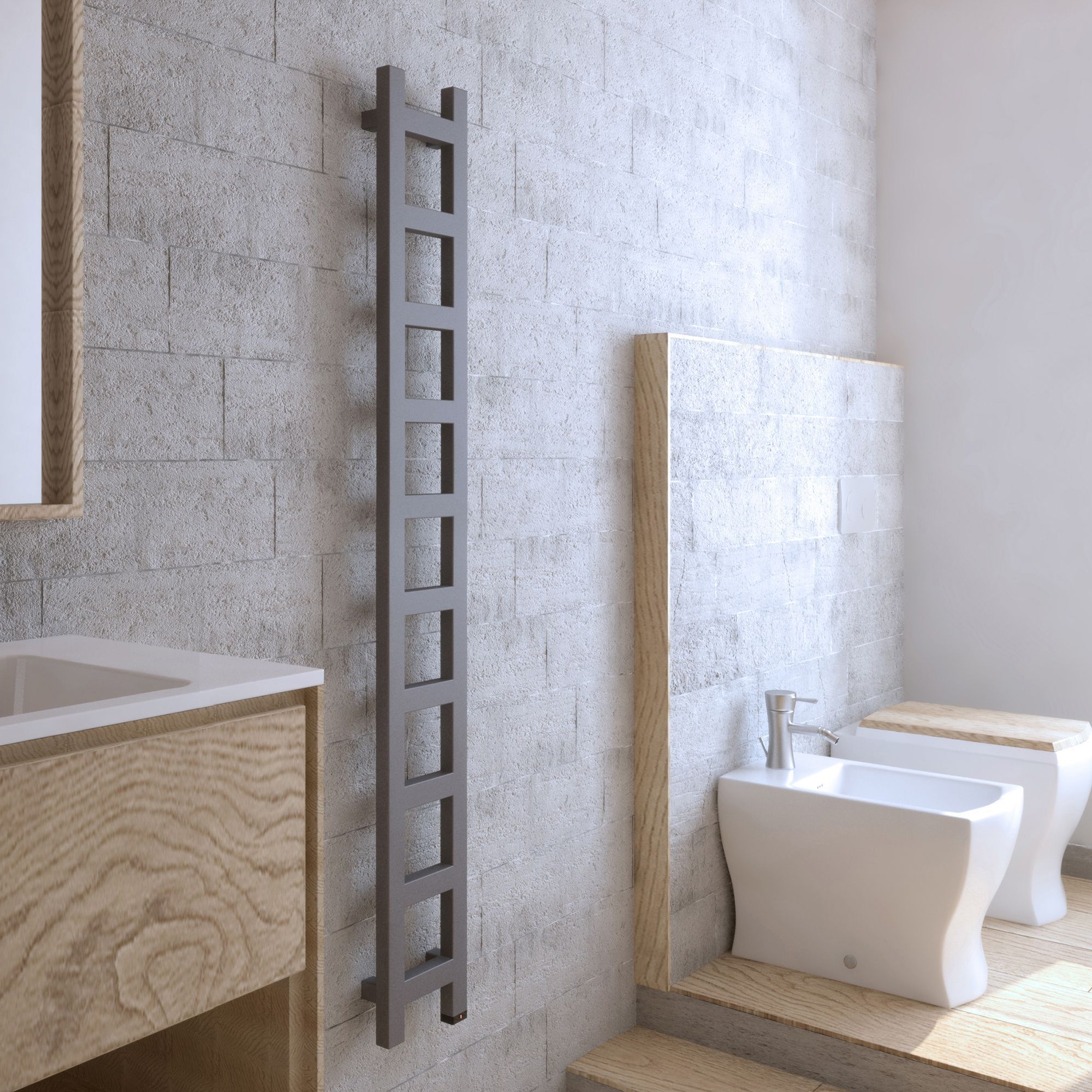 Terma Easy Sparkling gravel Towel warmer (W)200mm x (H)1600mm