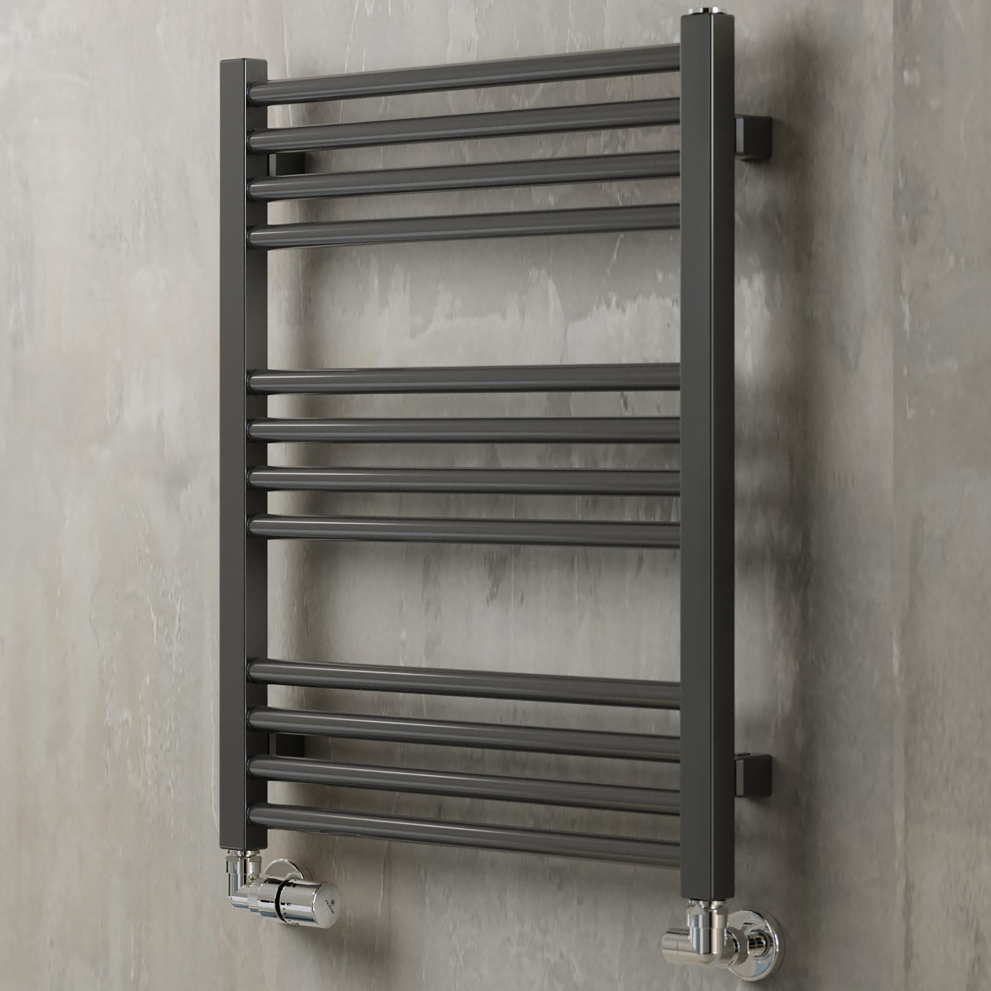 Terma Fiona Grey Flat Towel warmer (W)500mm x (H)660mm