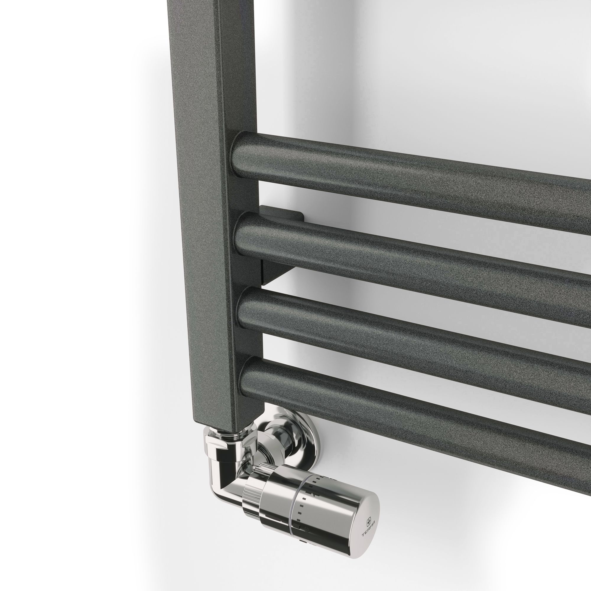 Terma Fiona Grey Flat Towel warmer (W)500mm x (H)660mm