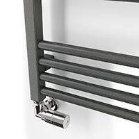 Terma Fiona Grey Flat Towel warmer (W)500mm x (H)900mm