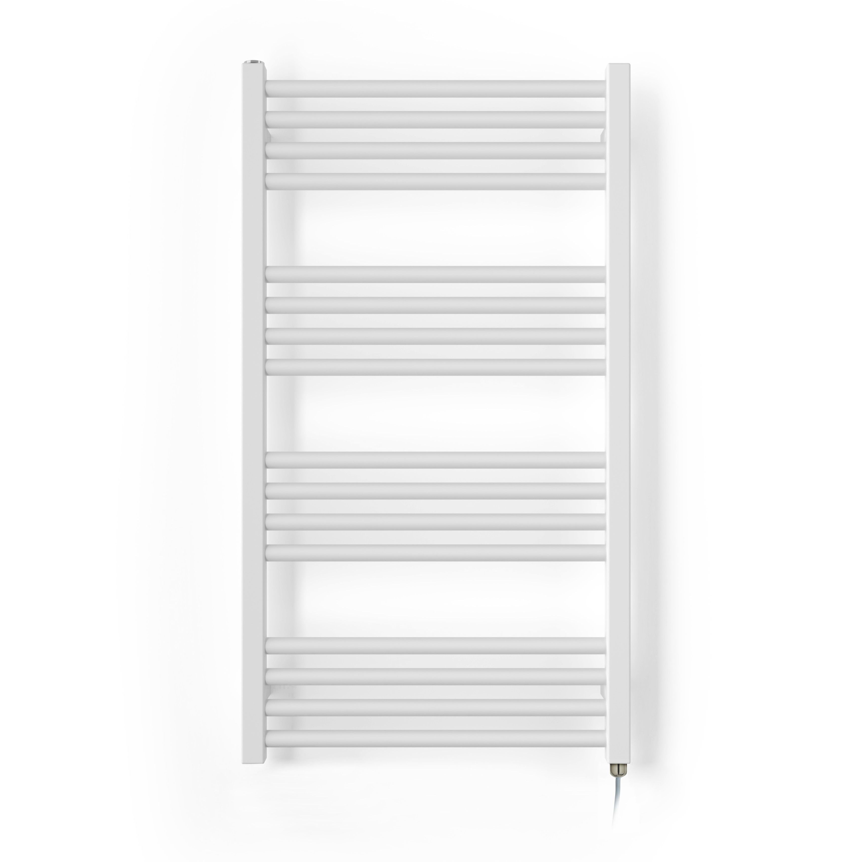 Terma Fiona Matt soft white Oil-filled 1364BTU Electric towel radiator (H) 900mm x (W) 500mm