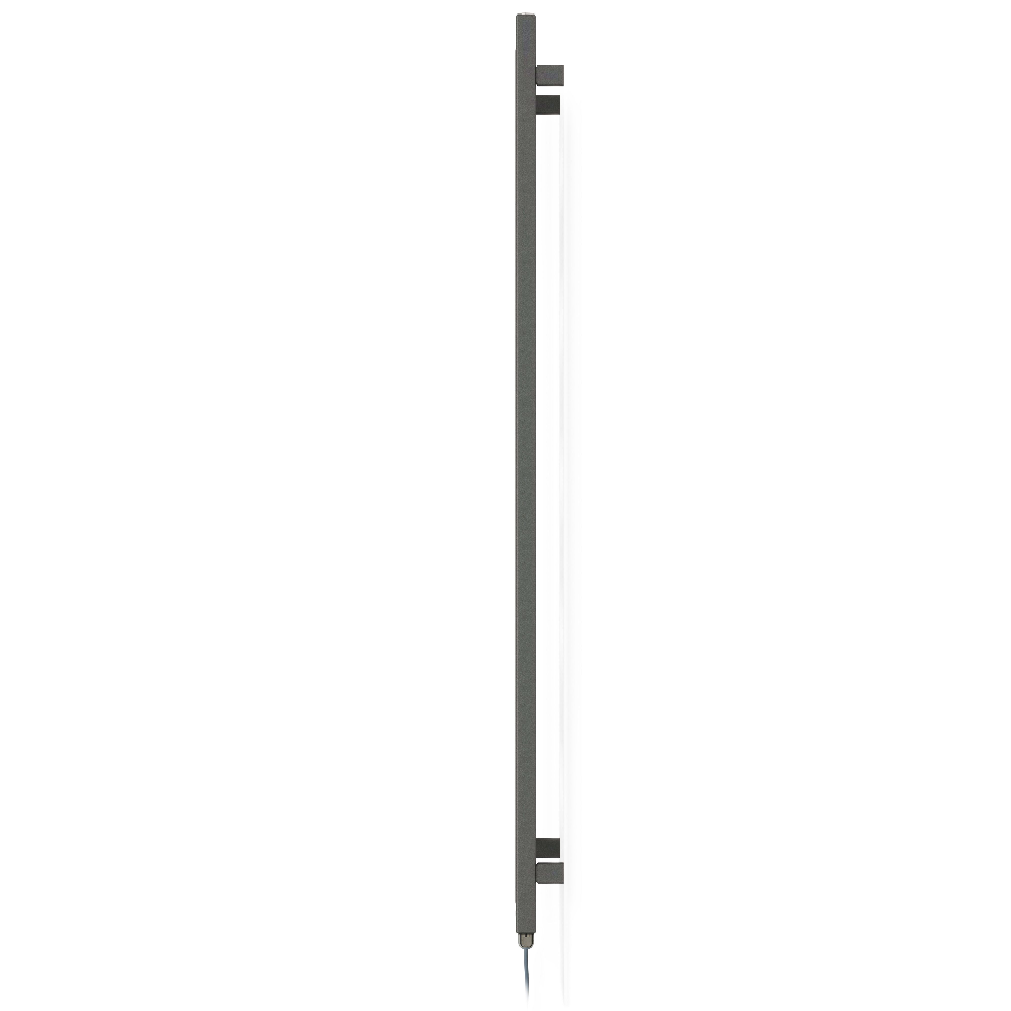 Terma Fiona Matt sparkling grey Oil-filled 2046BTU Electric towel radiator (H) 1380mm x (W) 500mm
