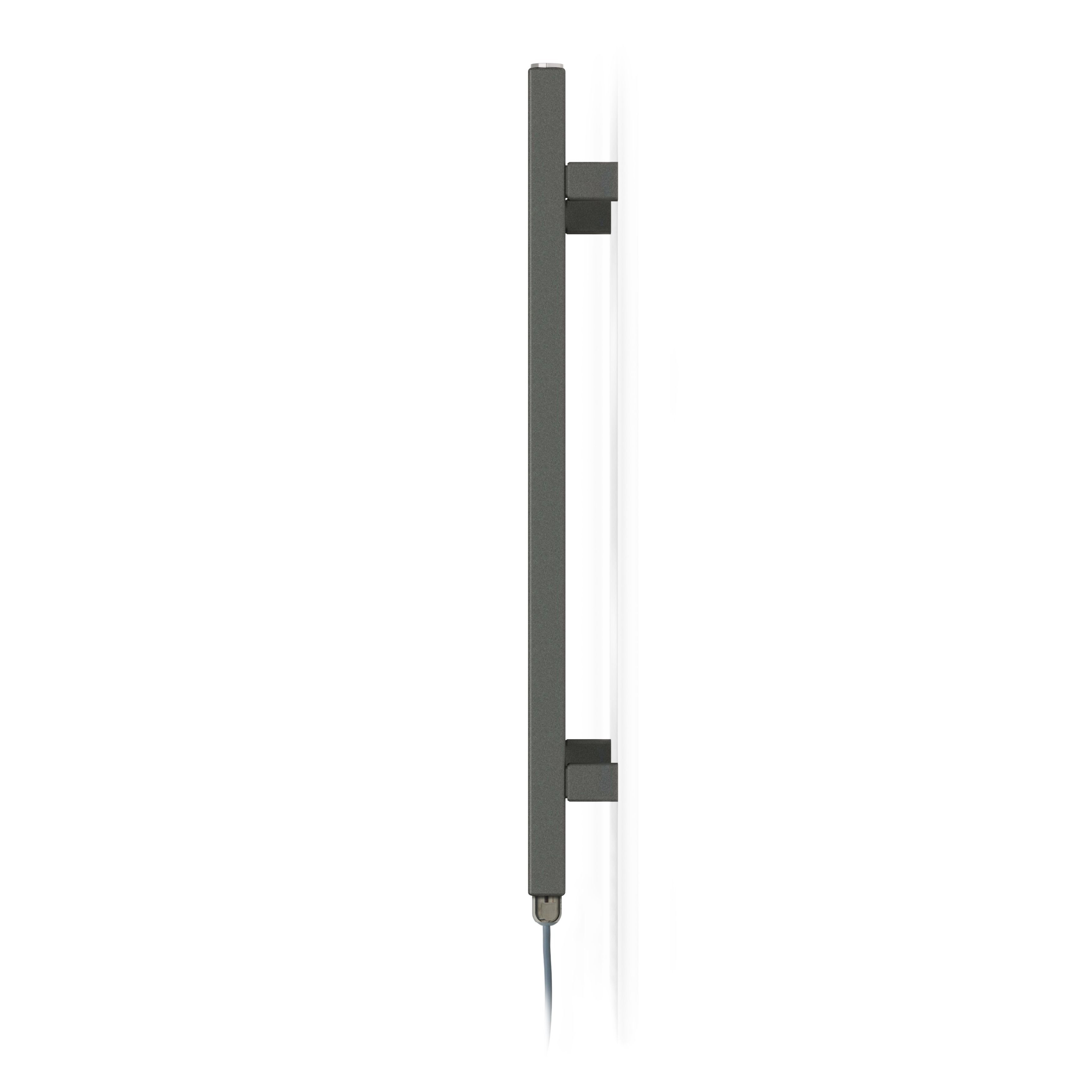 Terma Fiona Satin sparkling grey Oil-filled 1023BTU Electric towel radiator (H) 660mm x (W) 500mm