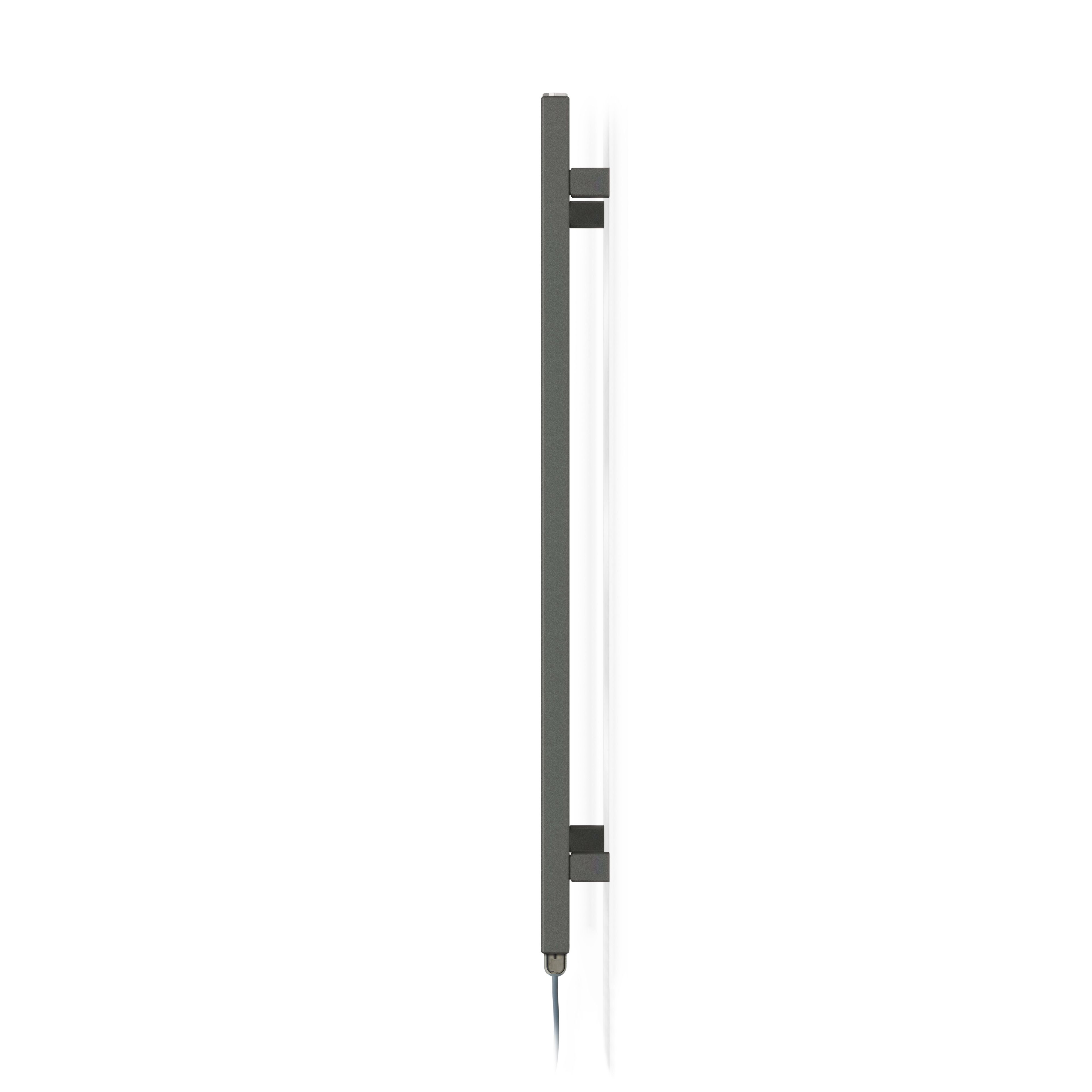 Terma Fiona Satin sparkling grey Oil-filled 1364BTU Electric towel radiator (H) 900mm x (W) 500mm