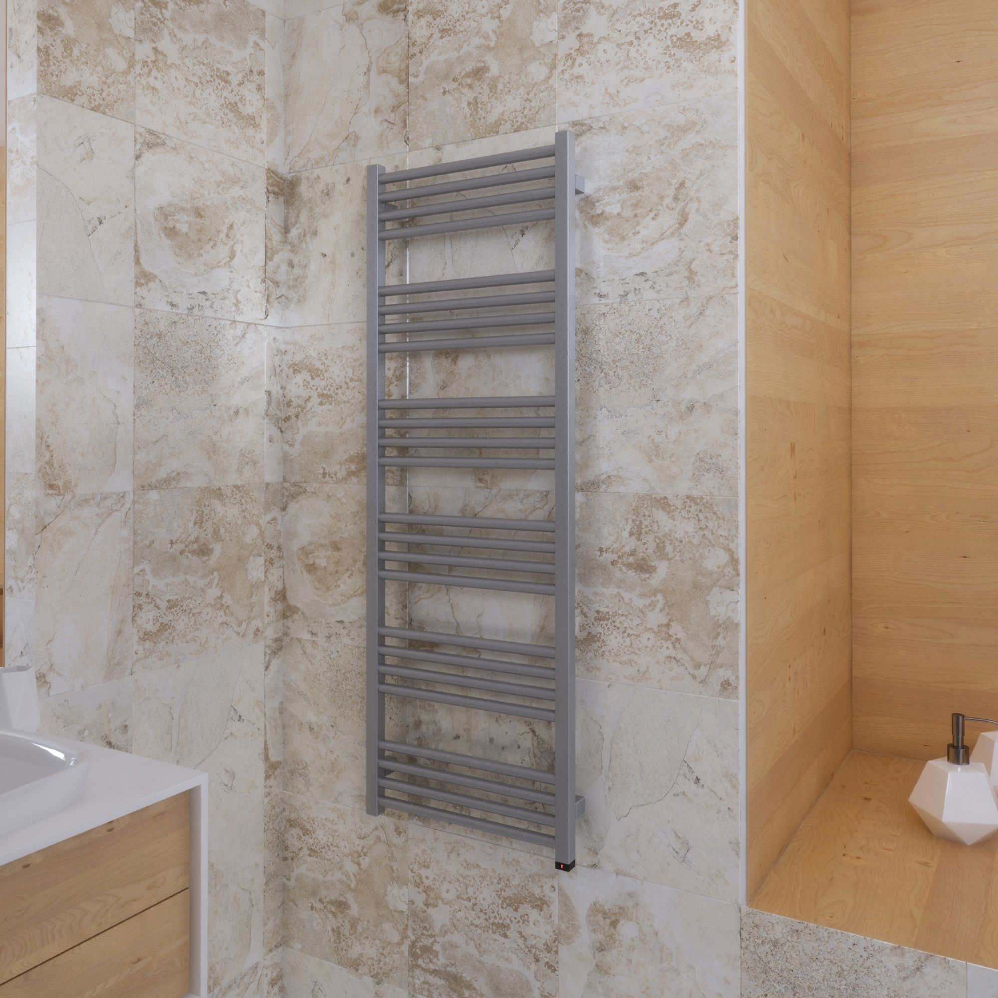 Terma Fiona Sparkling gravel Towel warmer (W)480mm x (H)1380mm