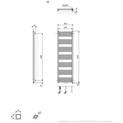 Terma Fiona Sparkling gravel Towel warmer (W)480mm x (H)1620mm