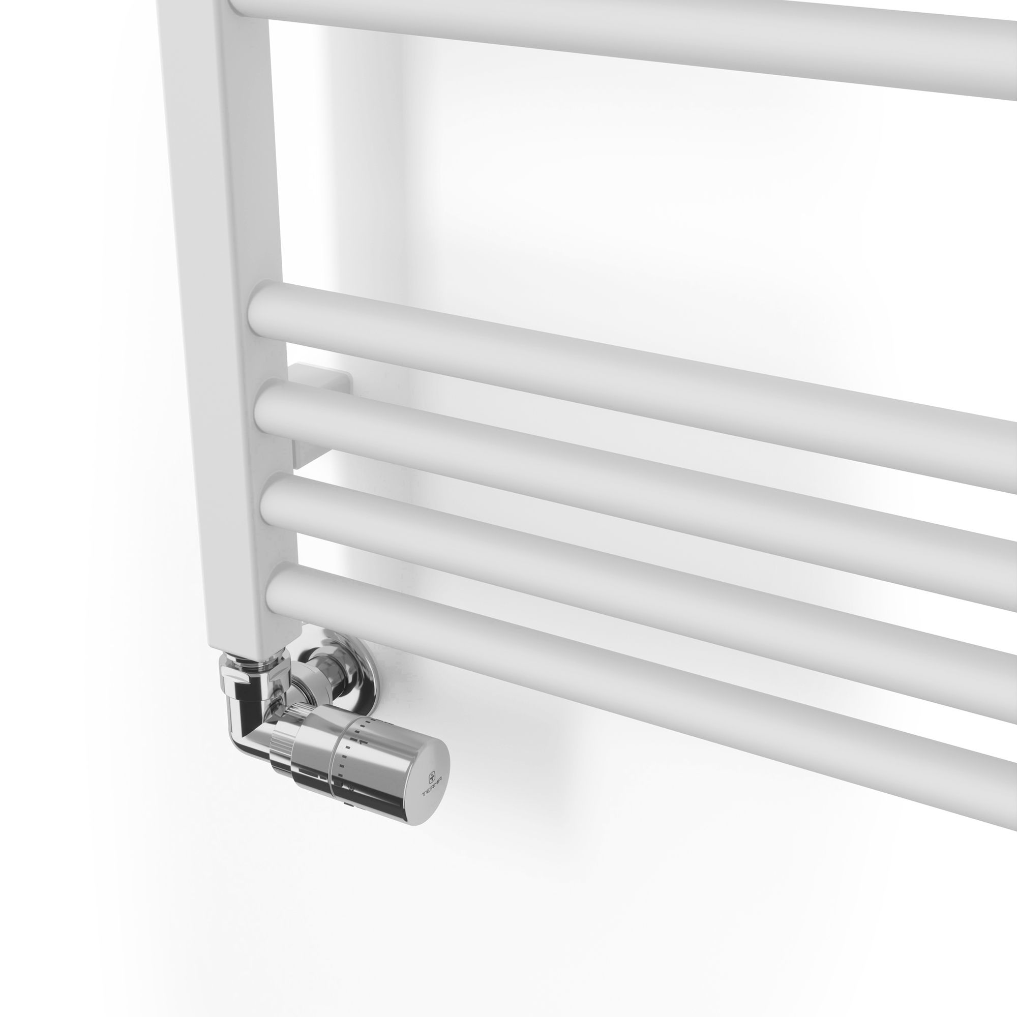 Terma Fiona White Flat Towel warmer (W)500mm x (H)1140mm