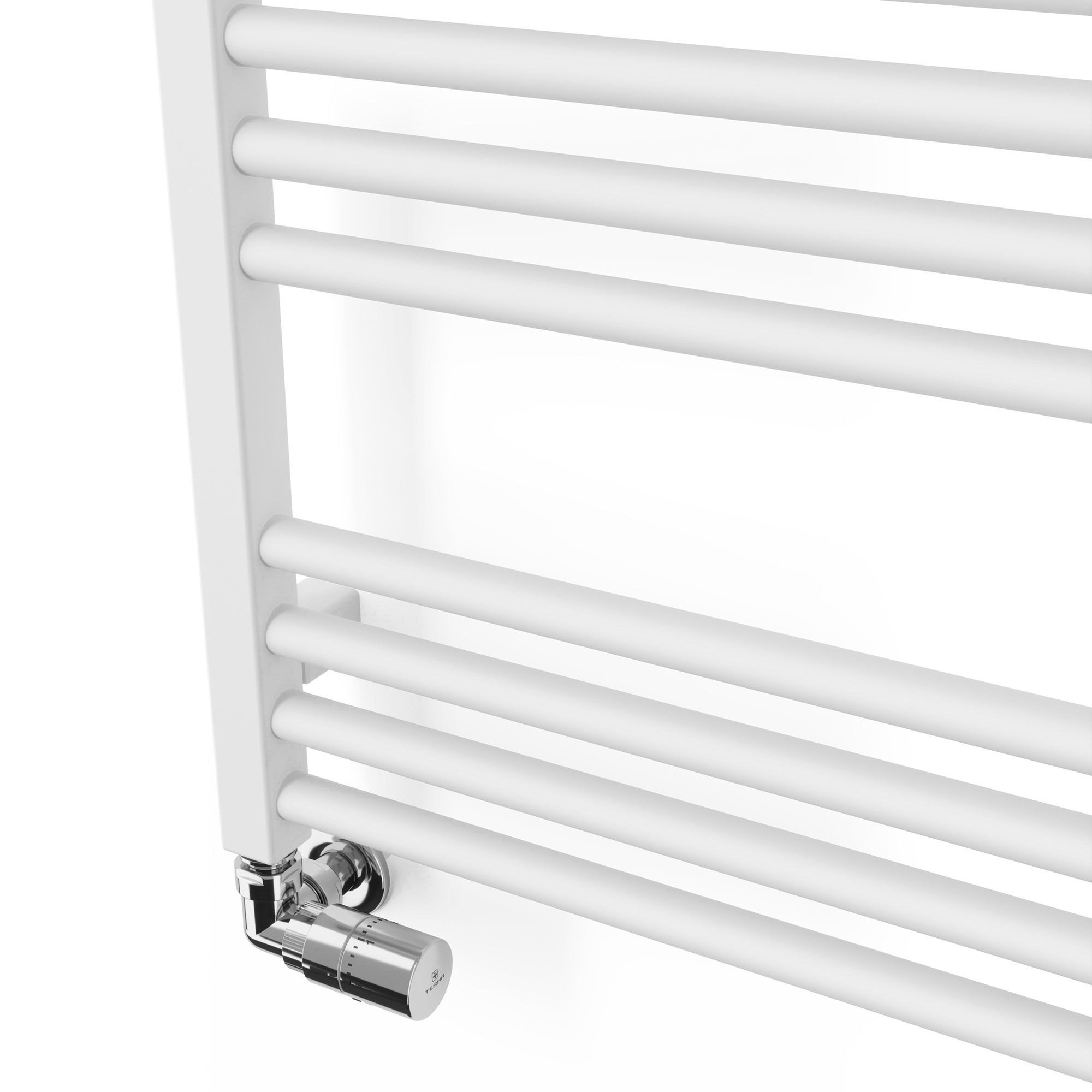 Terma Fiona White Flat Towel warmer (W)500mm x (H)1380mm
