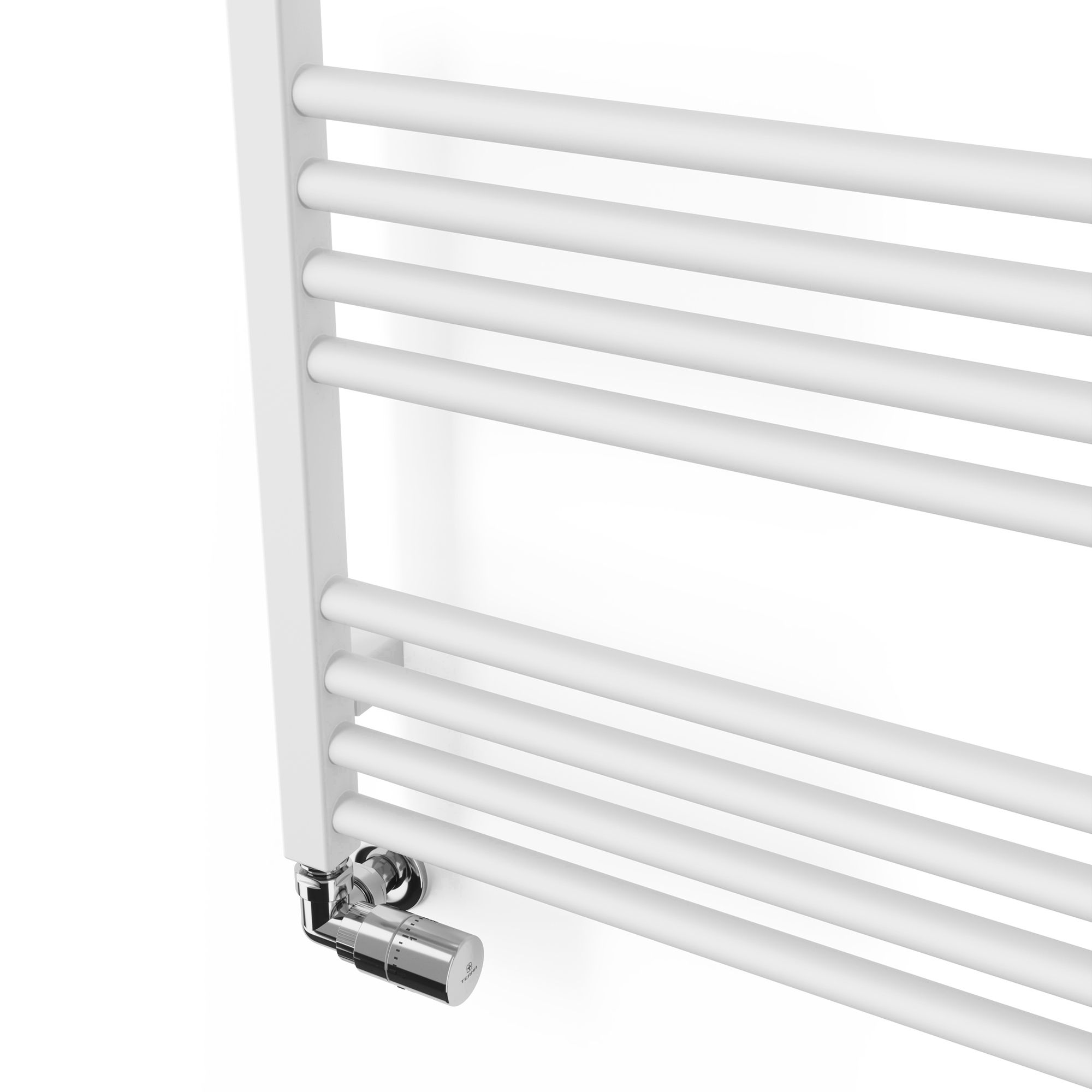 Terma Fiona White Flat Towel warmer (W)500mm x (H)1620mm