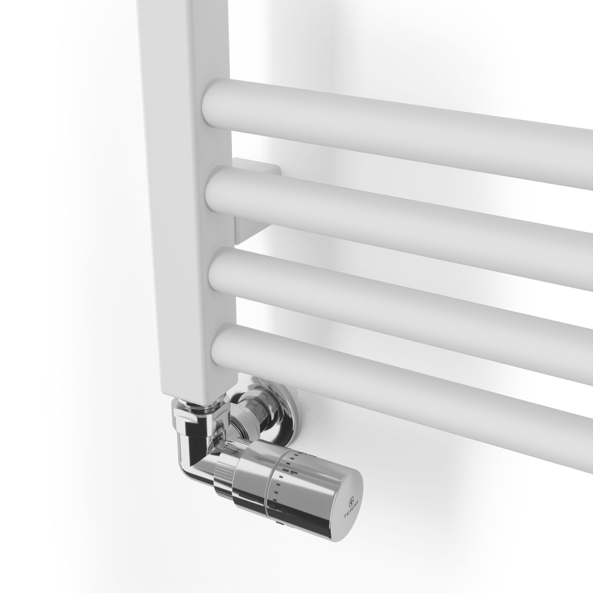 Terma Fiona White Flat Towel warmer (W)500mm x (H)660mm