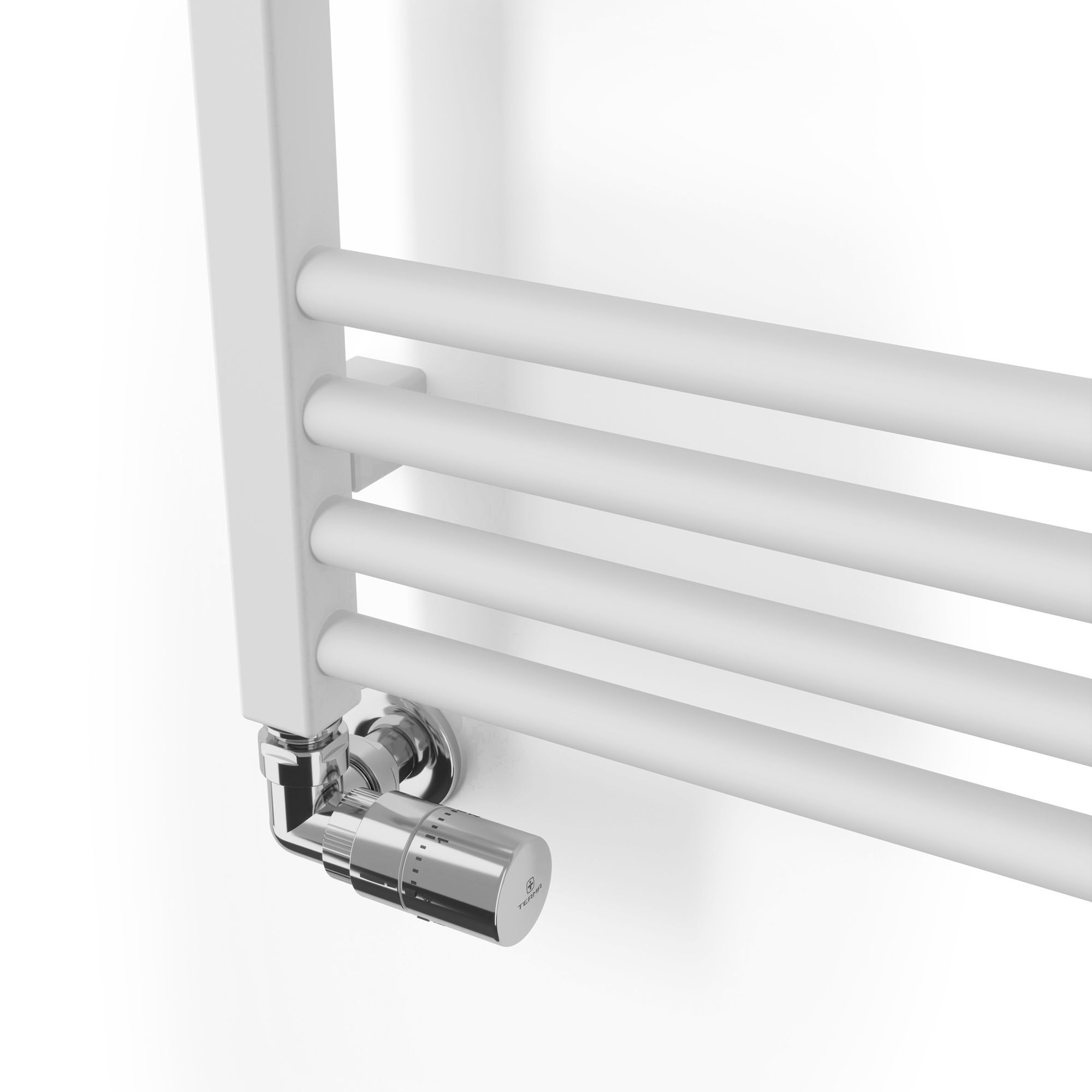 Terma Fiona White Flat Towel warmer (W)500mm x (H)900mm