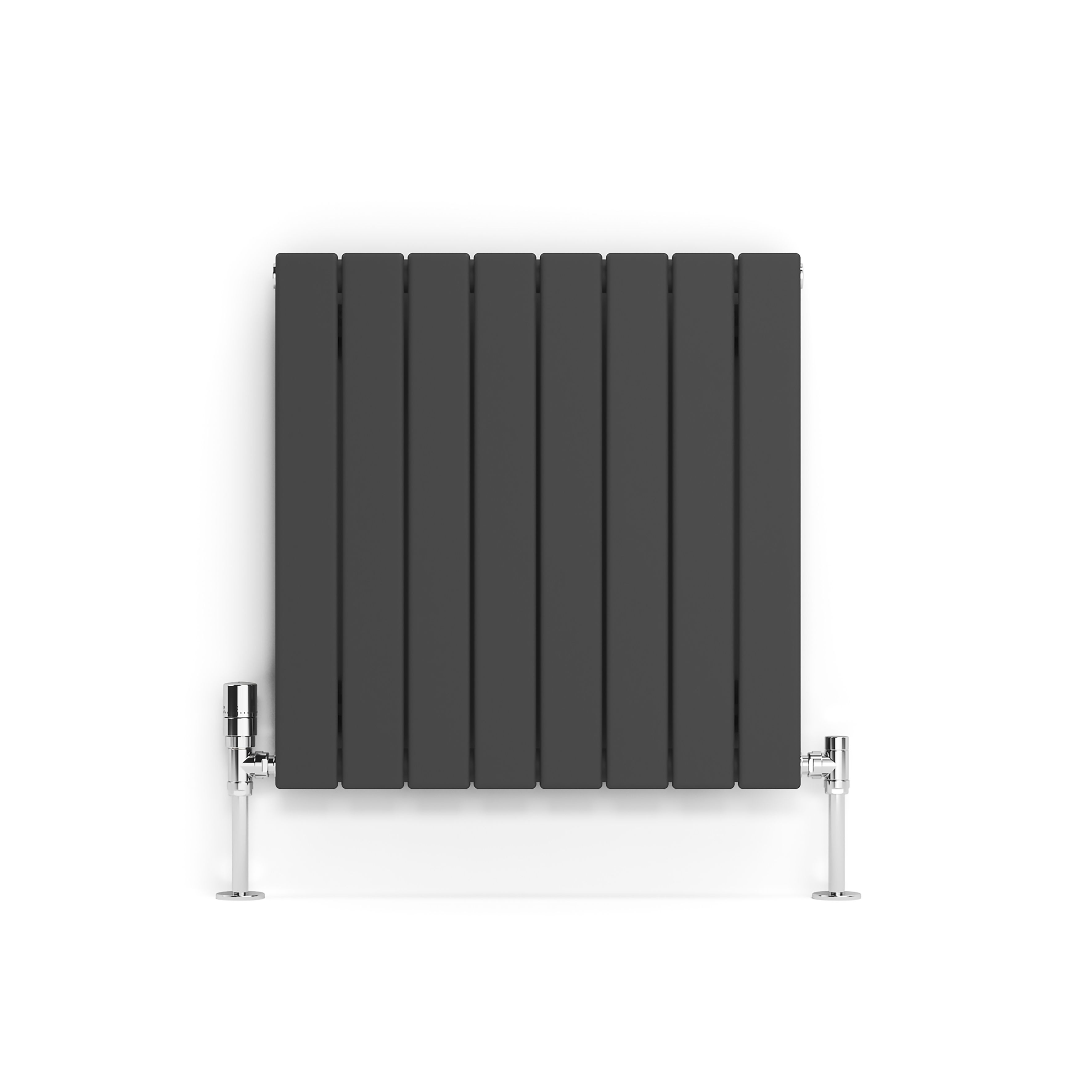 Terma Forte Metallic Grey Hydronic Horizontal or vertical Designer 1384BTU Radiator, (W)588mm x (H)600mm