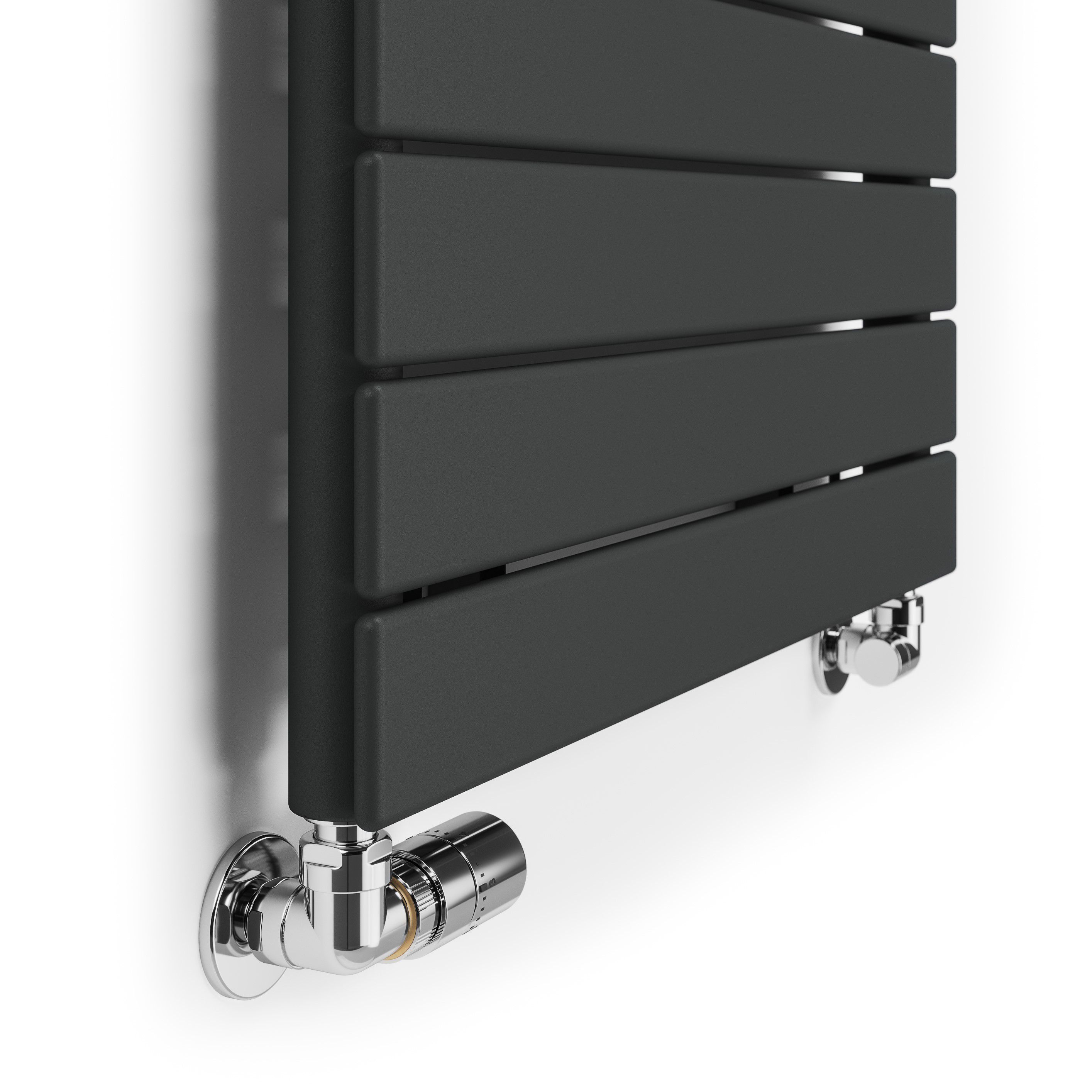 Terma Forte Metallic Grey Hydronic Horizontal or vertical Designer 1384BTU Radiator, (W)588mm x (H)600mm