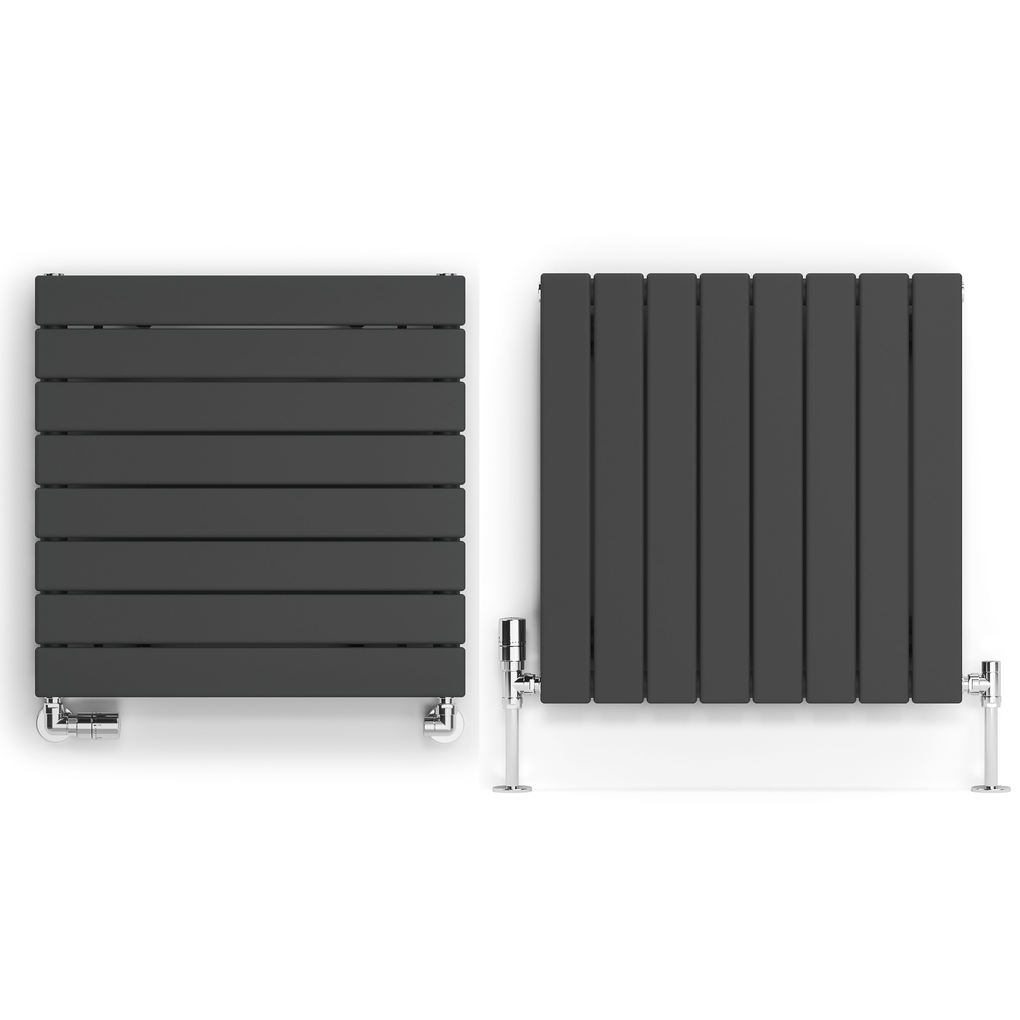 Terma Forte Metallic Grey Hydronic Horizontal or vertical Designer 1384BTU Radiator, (W)588mm x (H)600mm