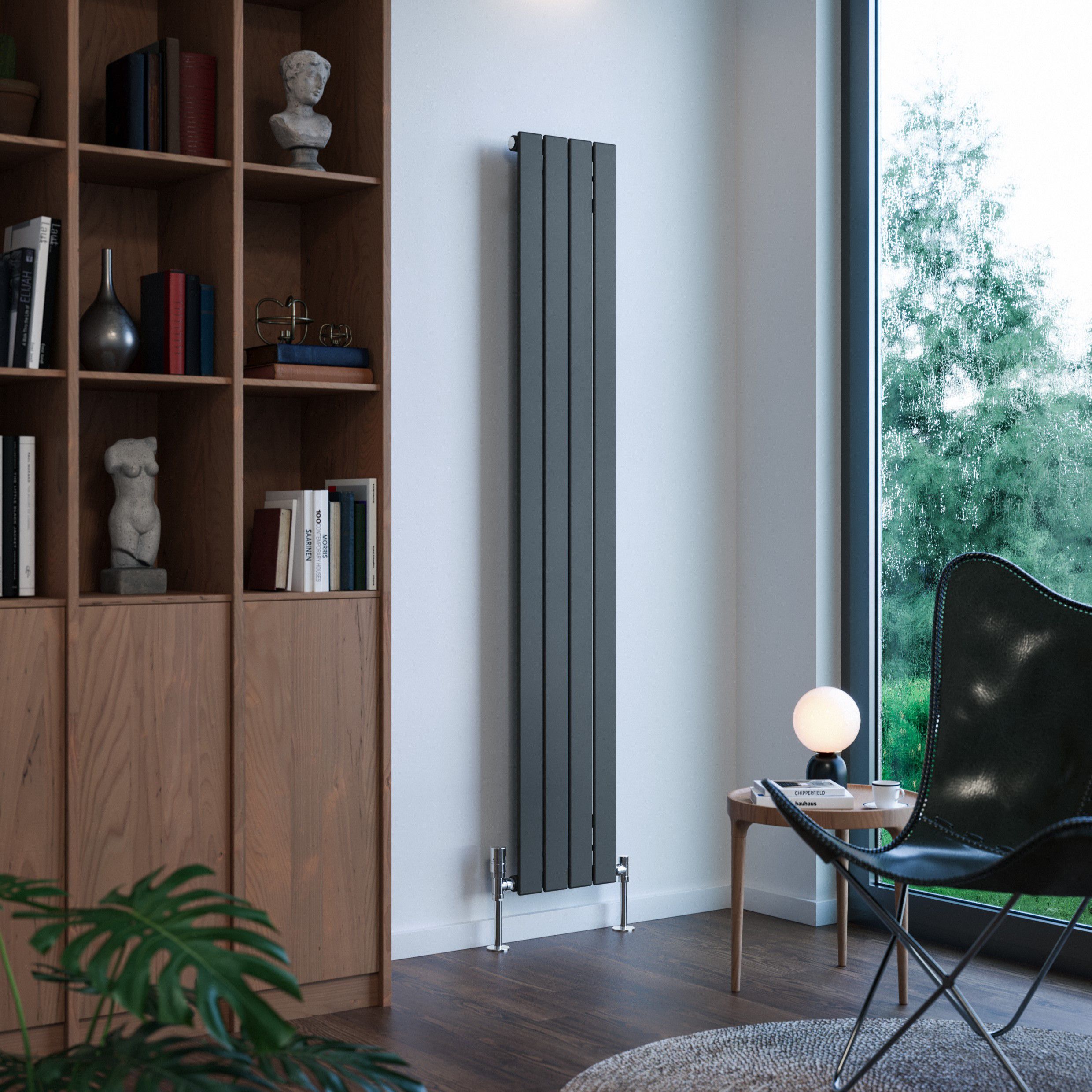 Terma Forte Metallic Grey Hydronic Horizontal or vertical Designer 1780BTU Radiator, (W)292mm x (H)1800mm