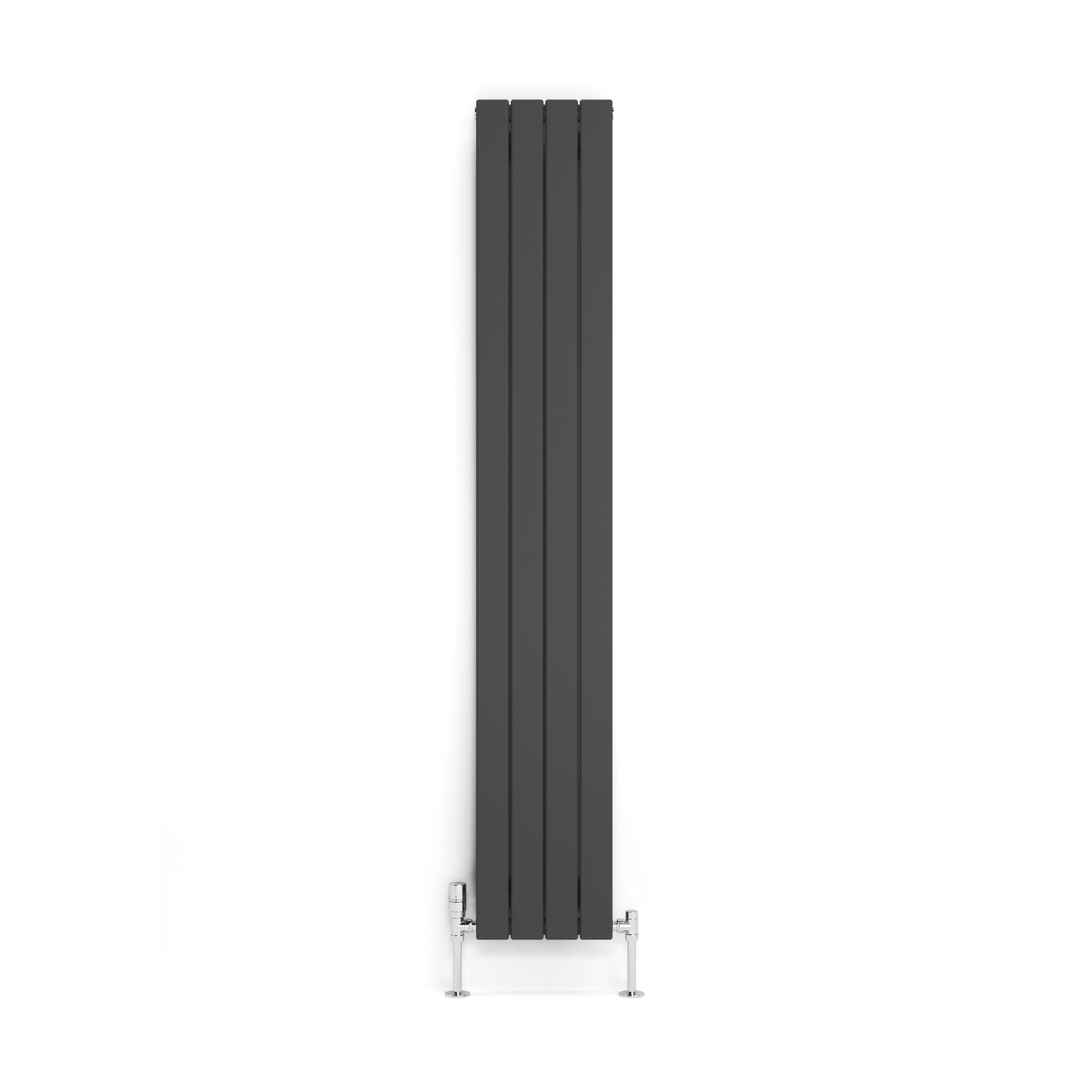 Terma Forte Metallic Grey Hydronic Horizontal or vertical Designer 1780BTU Radiator, (W)292mm x (H)1800mm