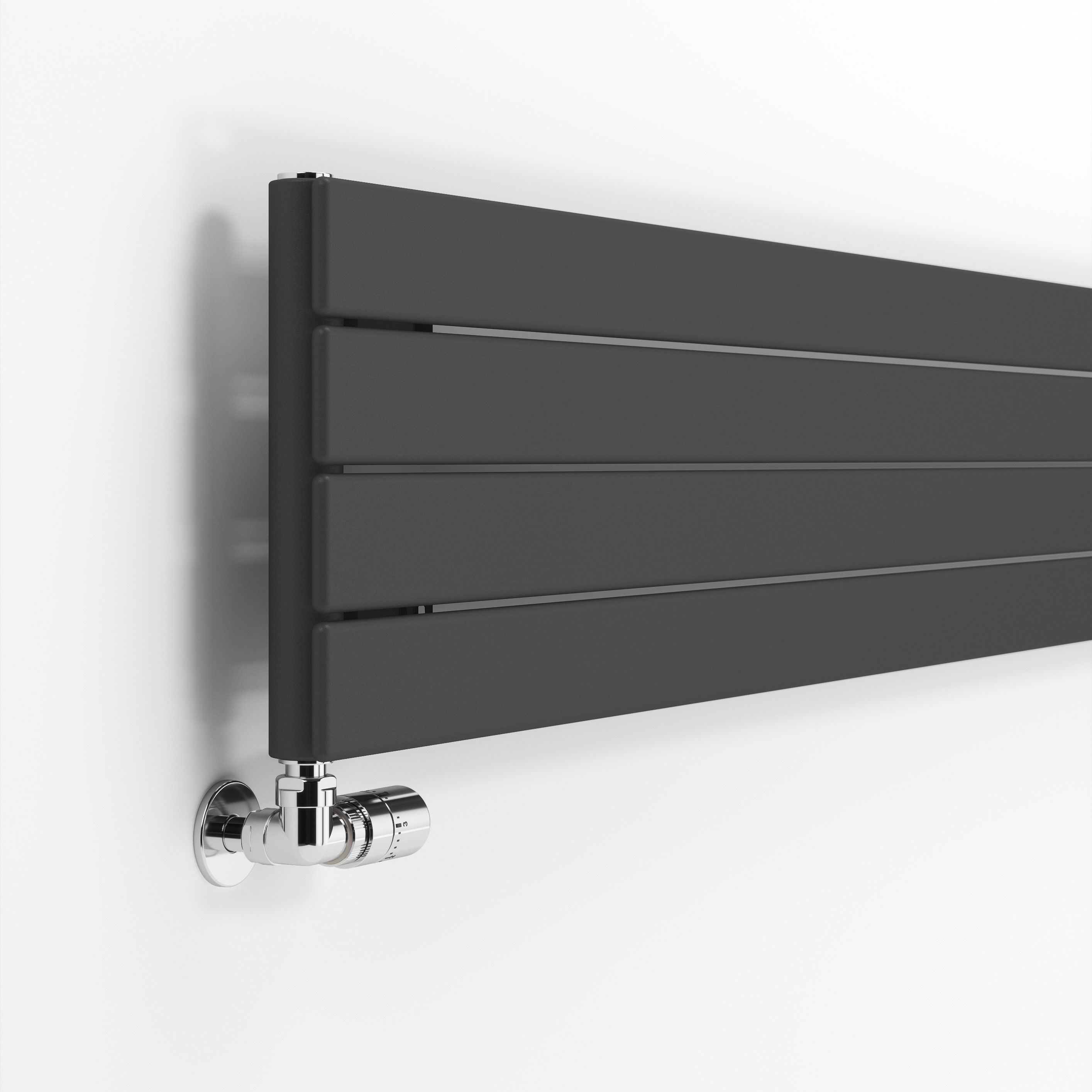 Terma Forte Metallic Grey Hydronic Horizontal or vertical Designer 1780BTU Radiator, (W)292mm x (H)1800mm
