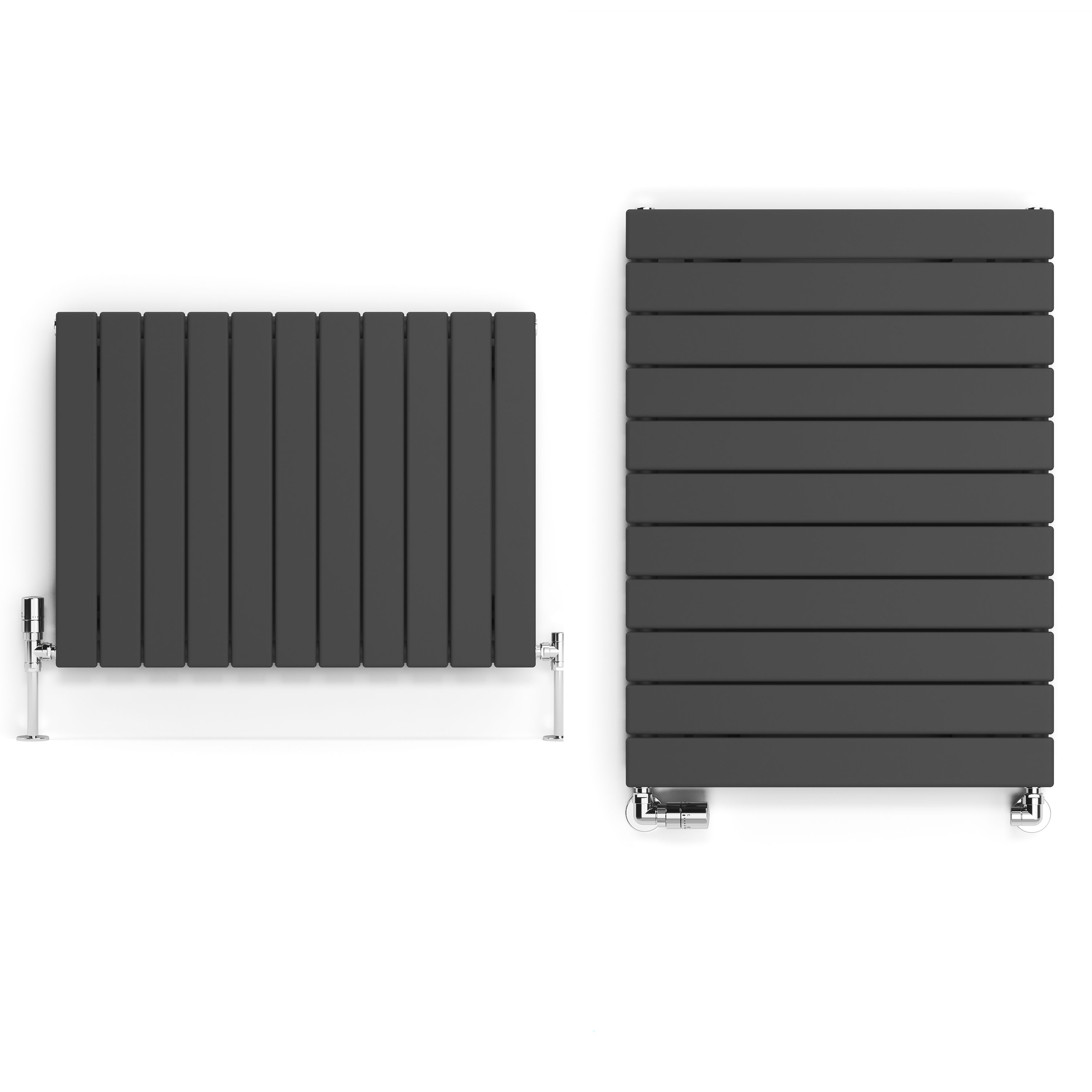 Terma Forte Metallic Grey Hydronic Horizontal or vertical Designer 1903BTU Radiator, (W)810mm x (H)600mm