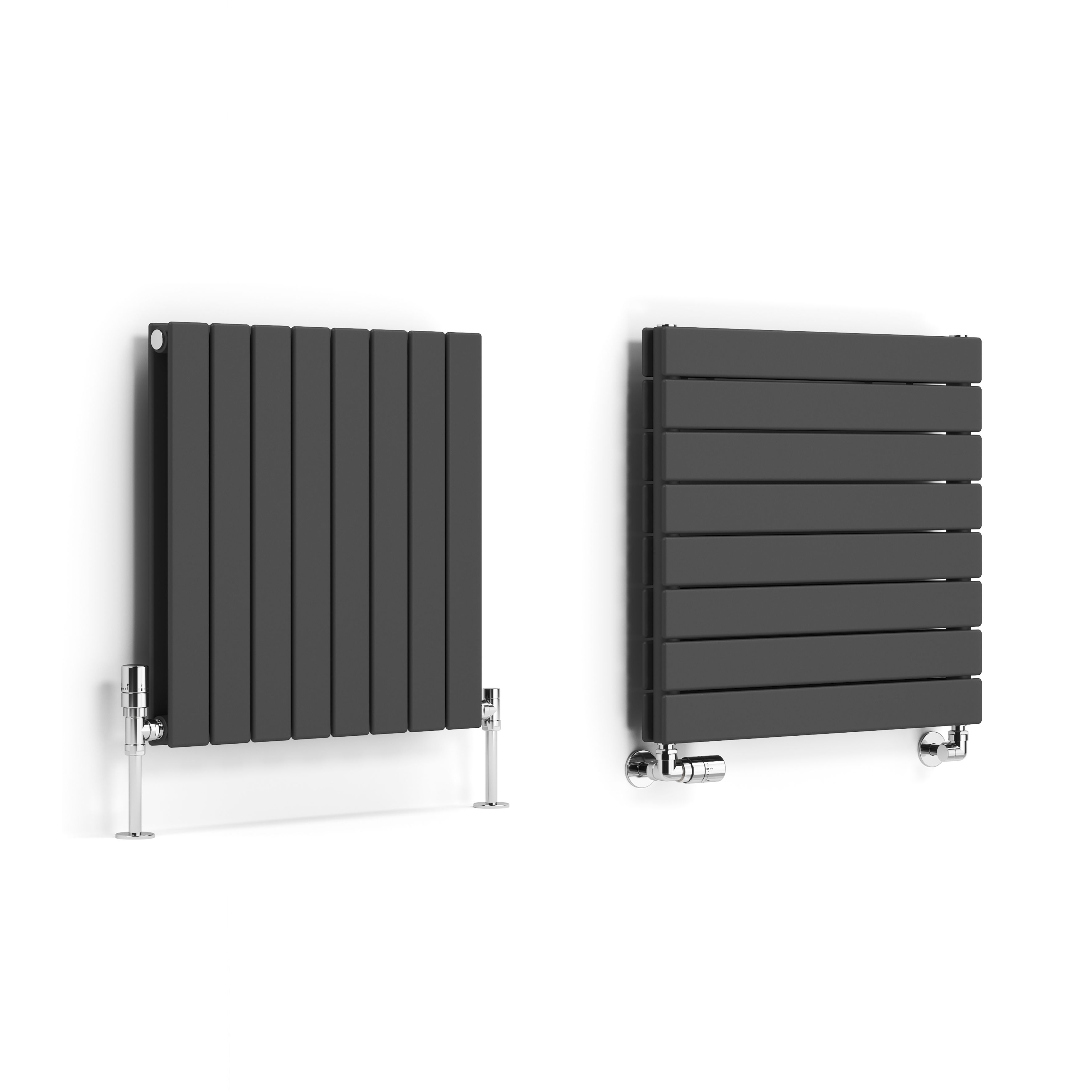 Terma Forte Metallic Grey Hydronic Horizontal or vertical Designer 2111BTU Radiator, (W)588mm x (H)600mm