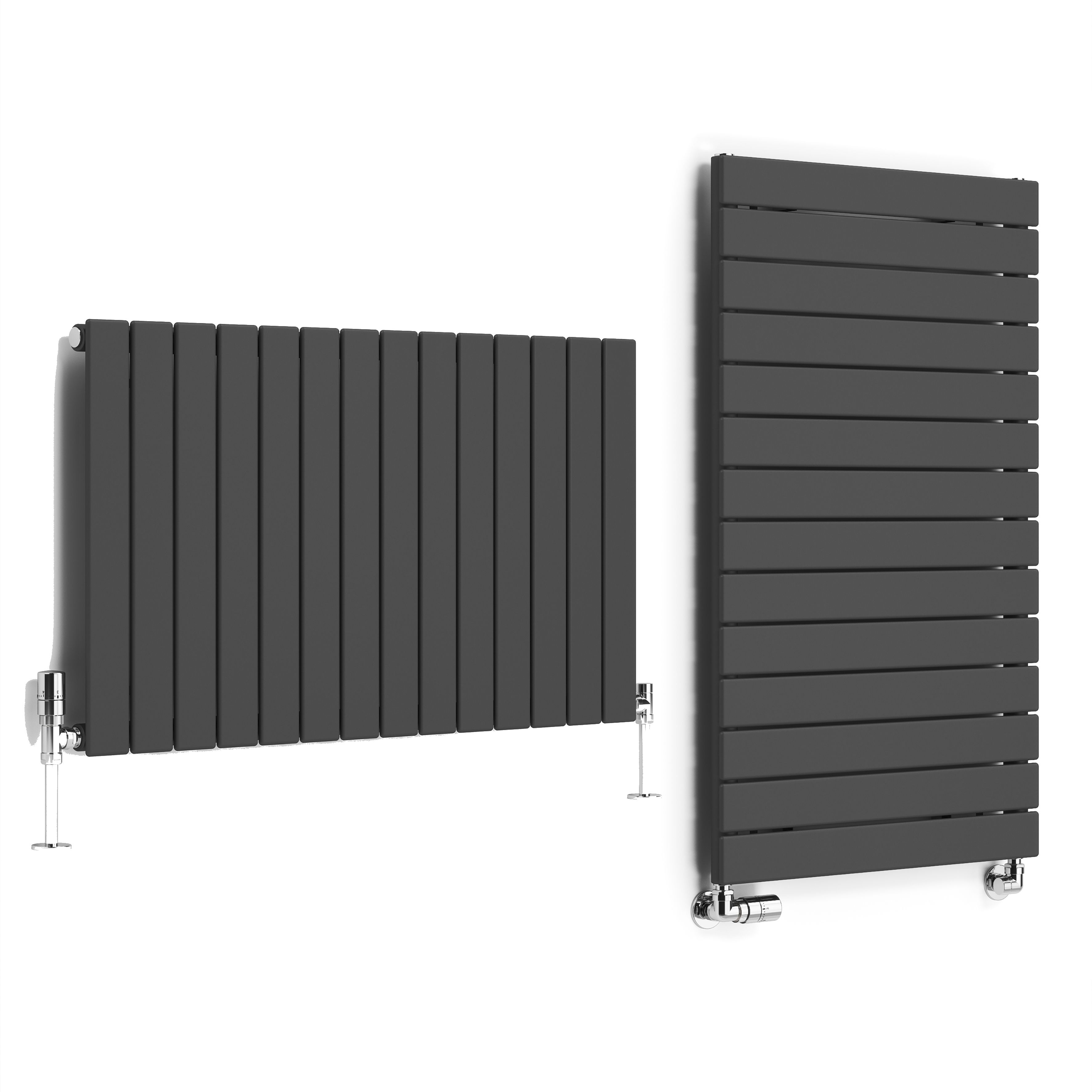 Terma Forte Metallic Grey Hydronic Horizontal or vertical Designer 2425BTU Radiator, (W)1032mm x (H)600mm